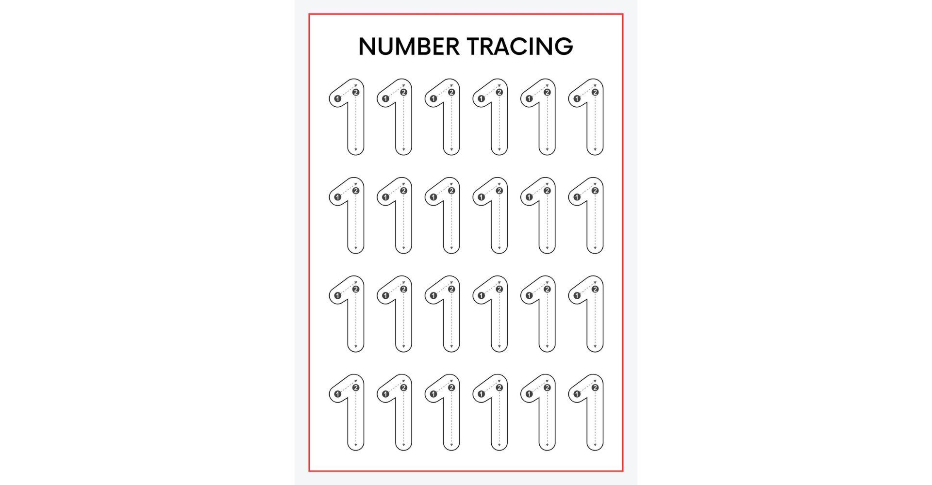 Number Tracing Worksheets From 1 to 10 .