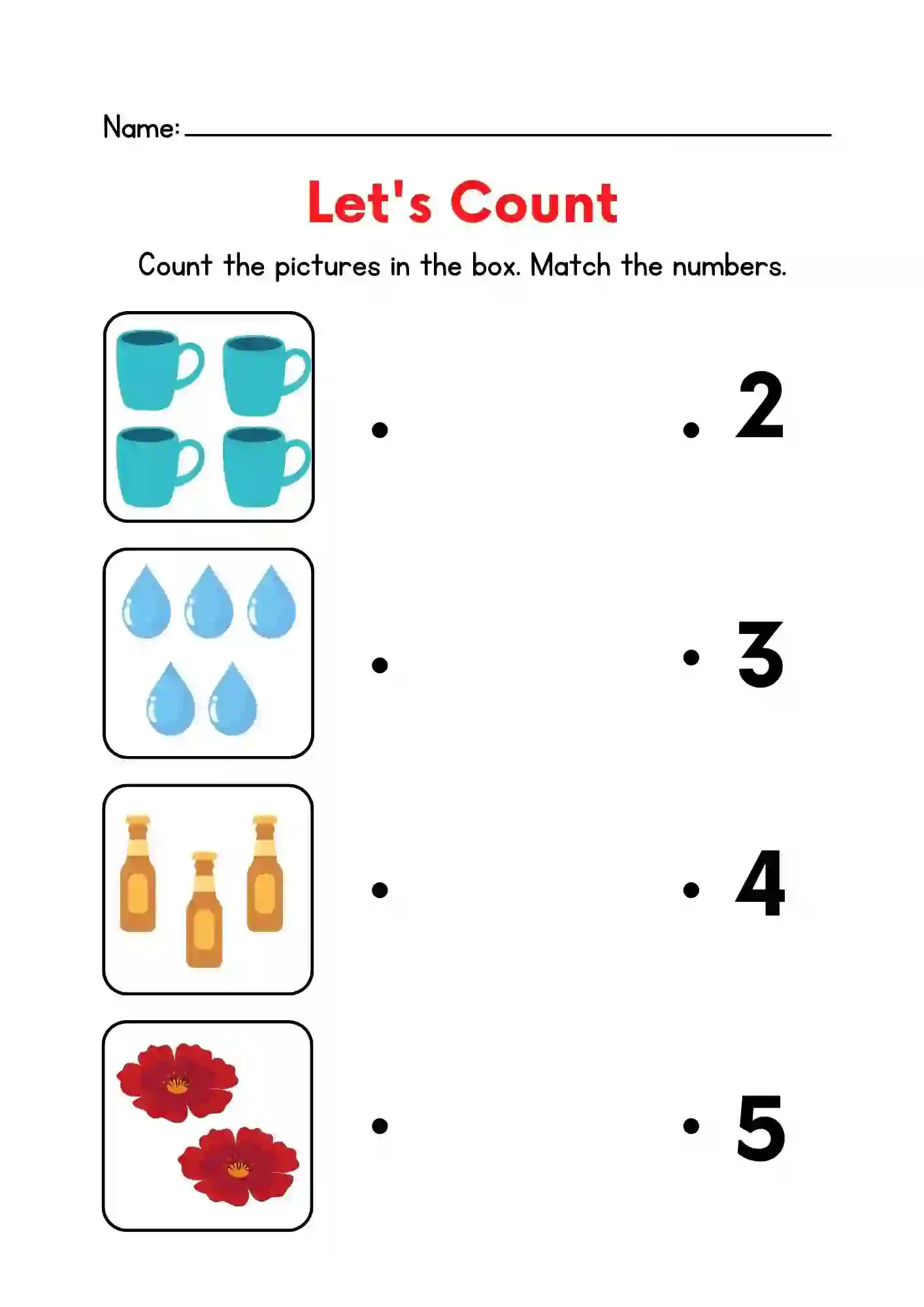 Count and Match Worksheet 1