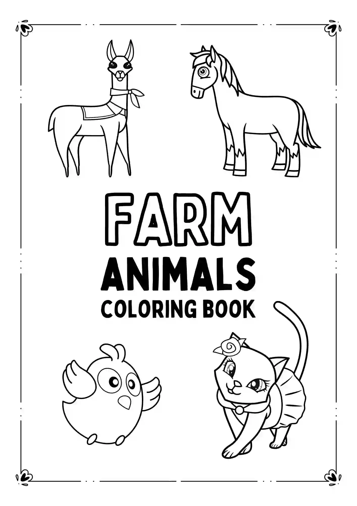 Farm Animals Coloring Worksheets 