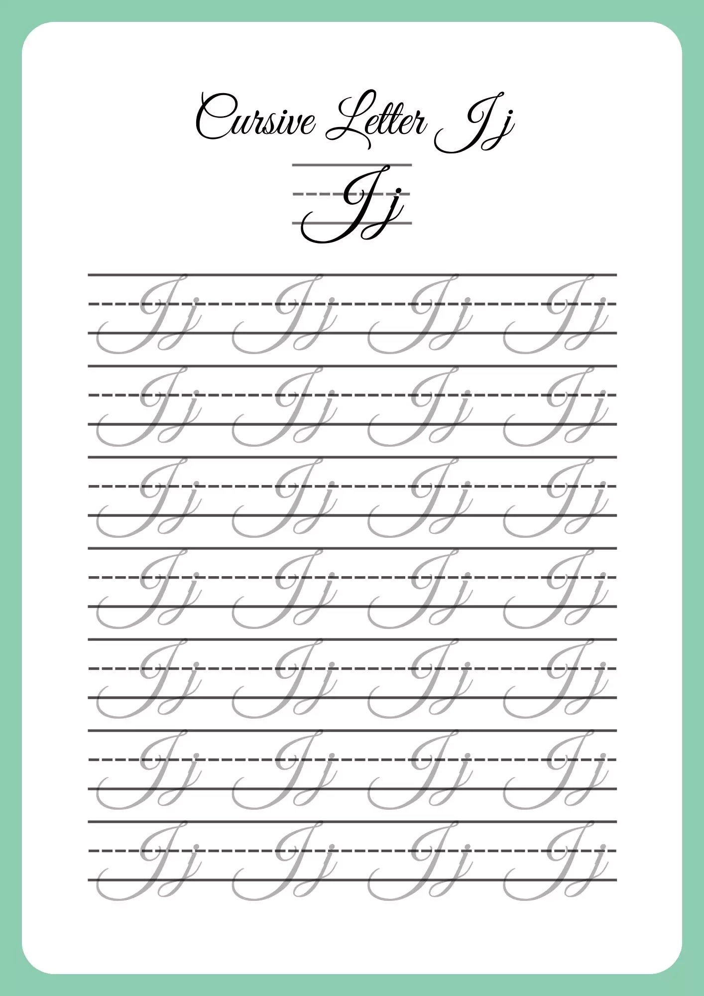 Cursive Writing Worksheets A to Z PDF