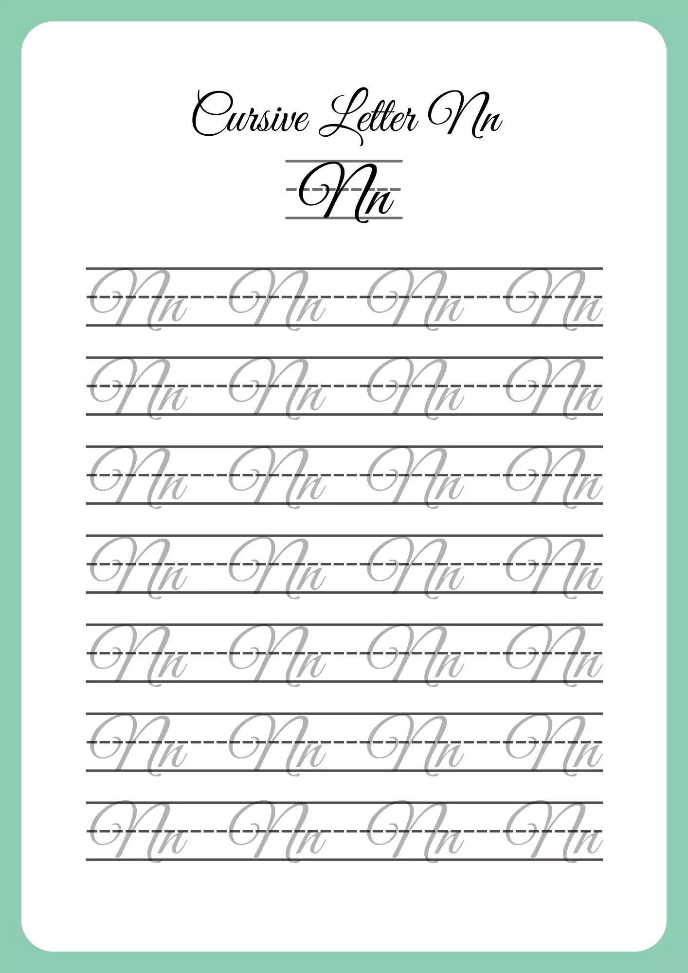 Cursive Writing Worksheets A to Z PDF