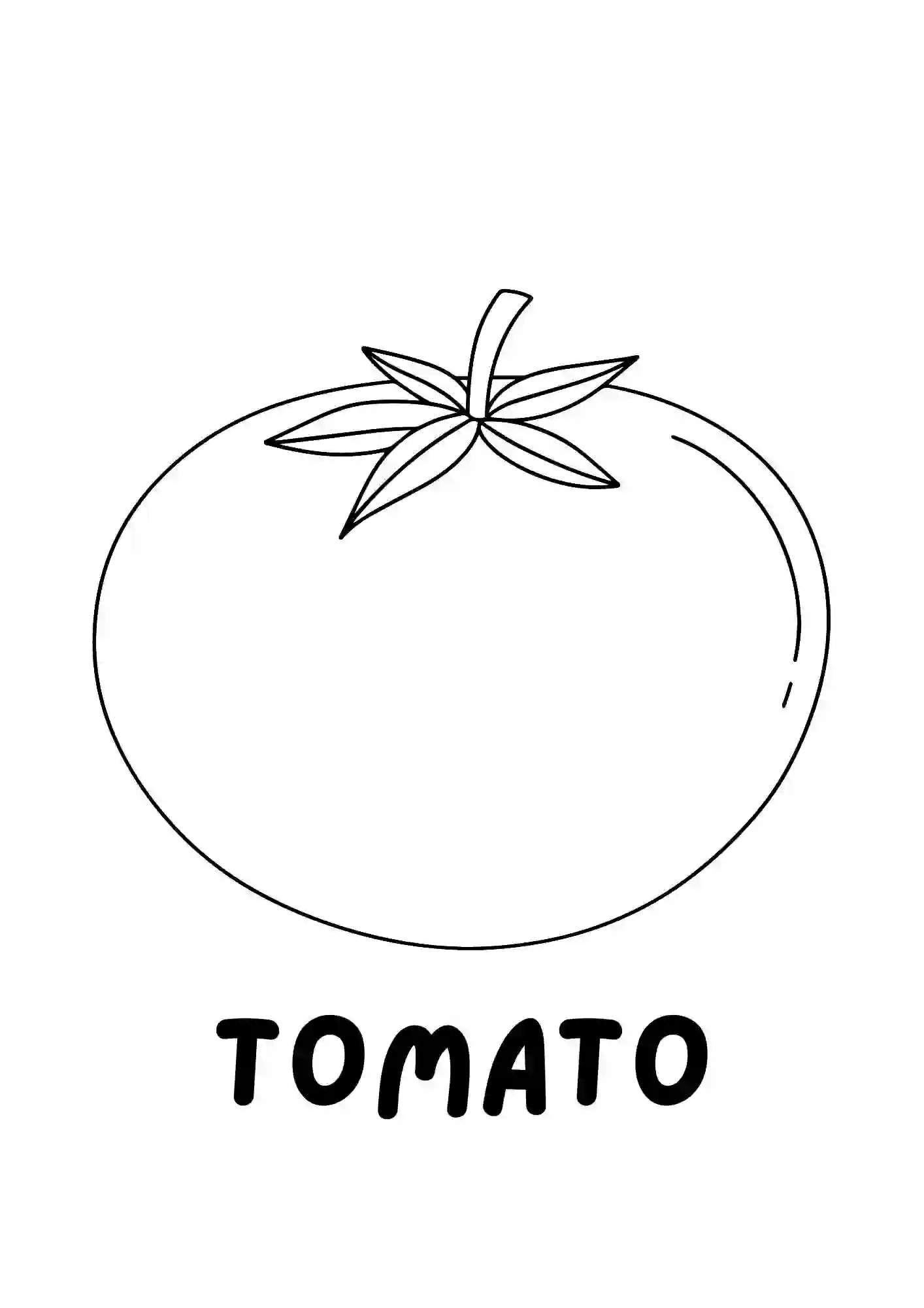 Vegetables Colouring Worksheets tomato
