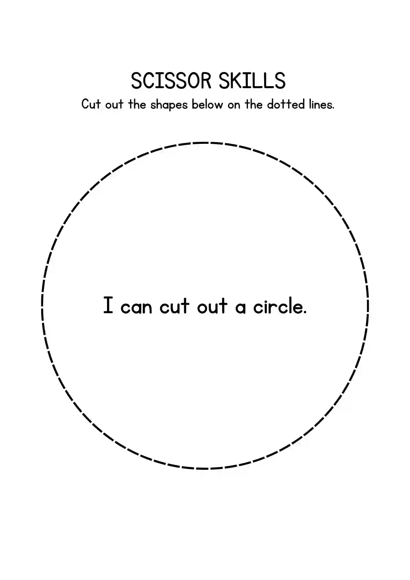 Shapes Cutting Worksheets For Kindergarten (circle)