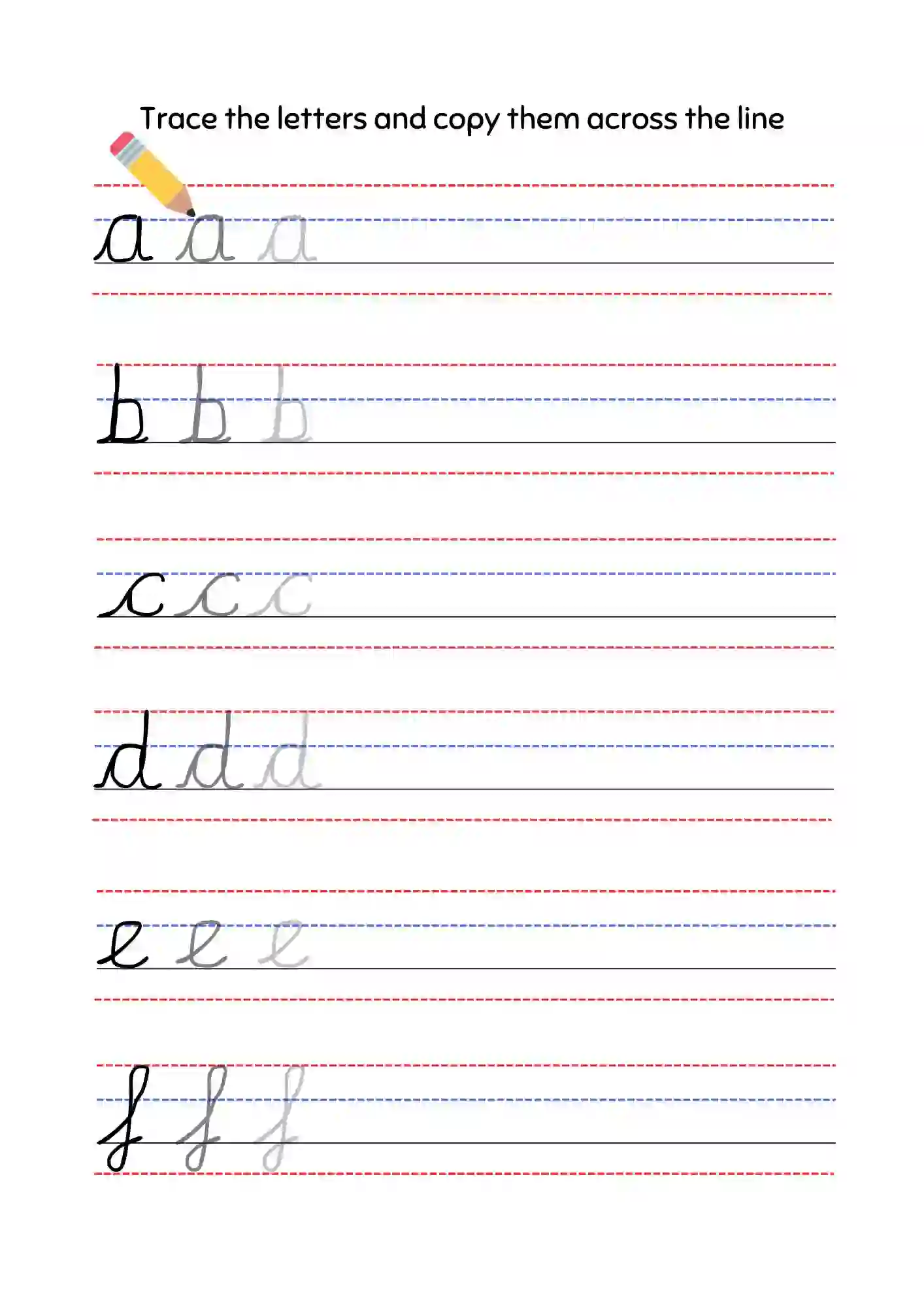 Small Letters Cursive worksheets