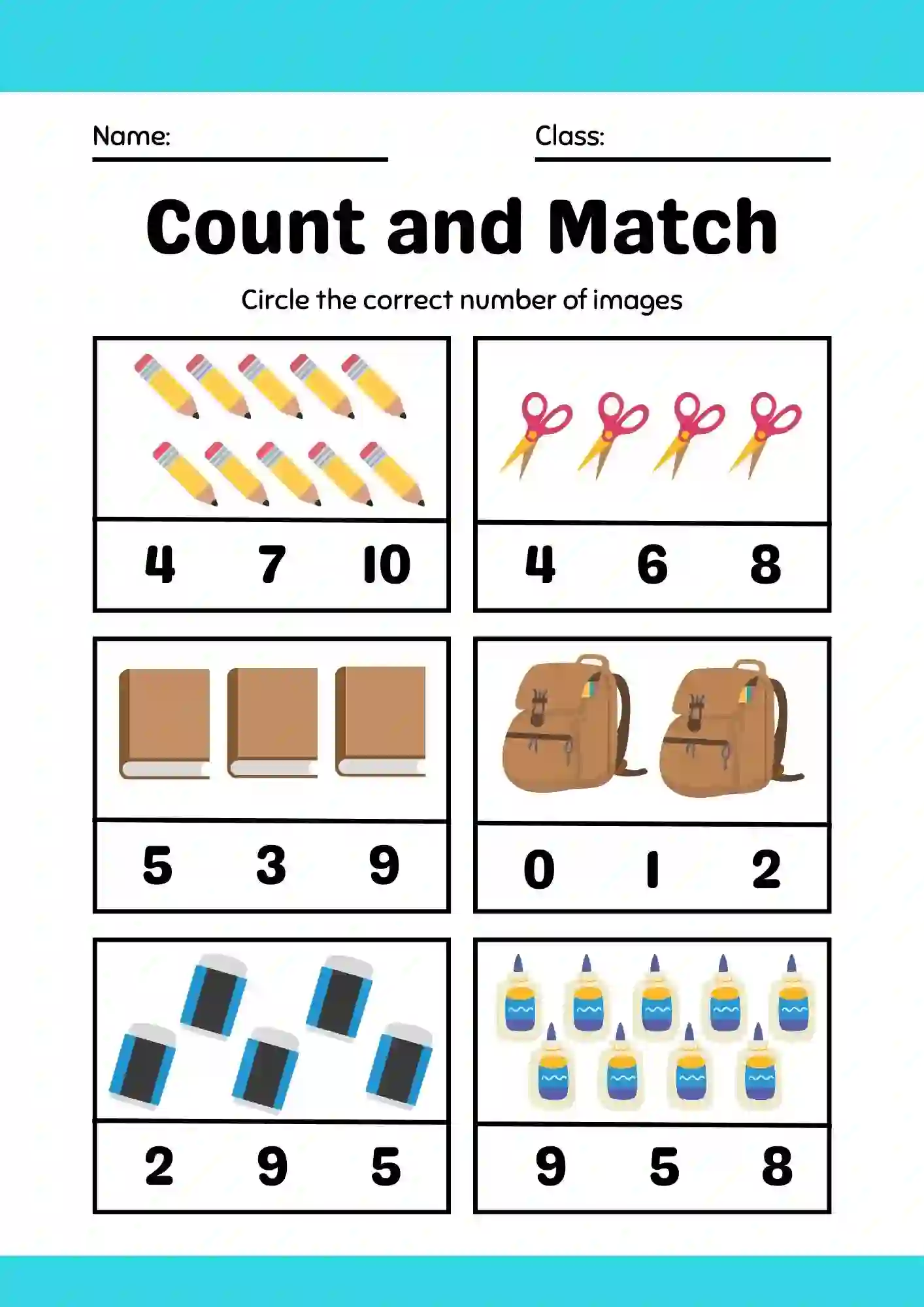 Count and Match Worksheet 2