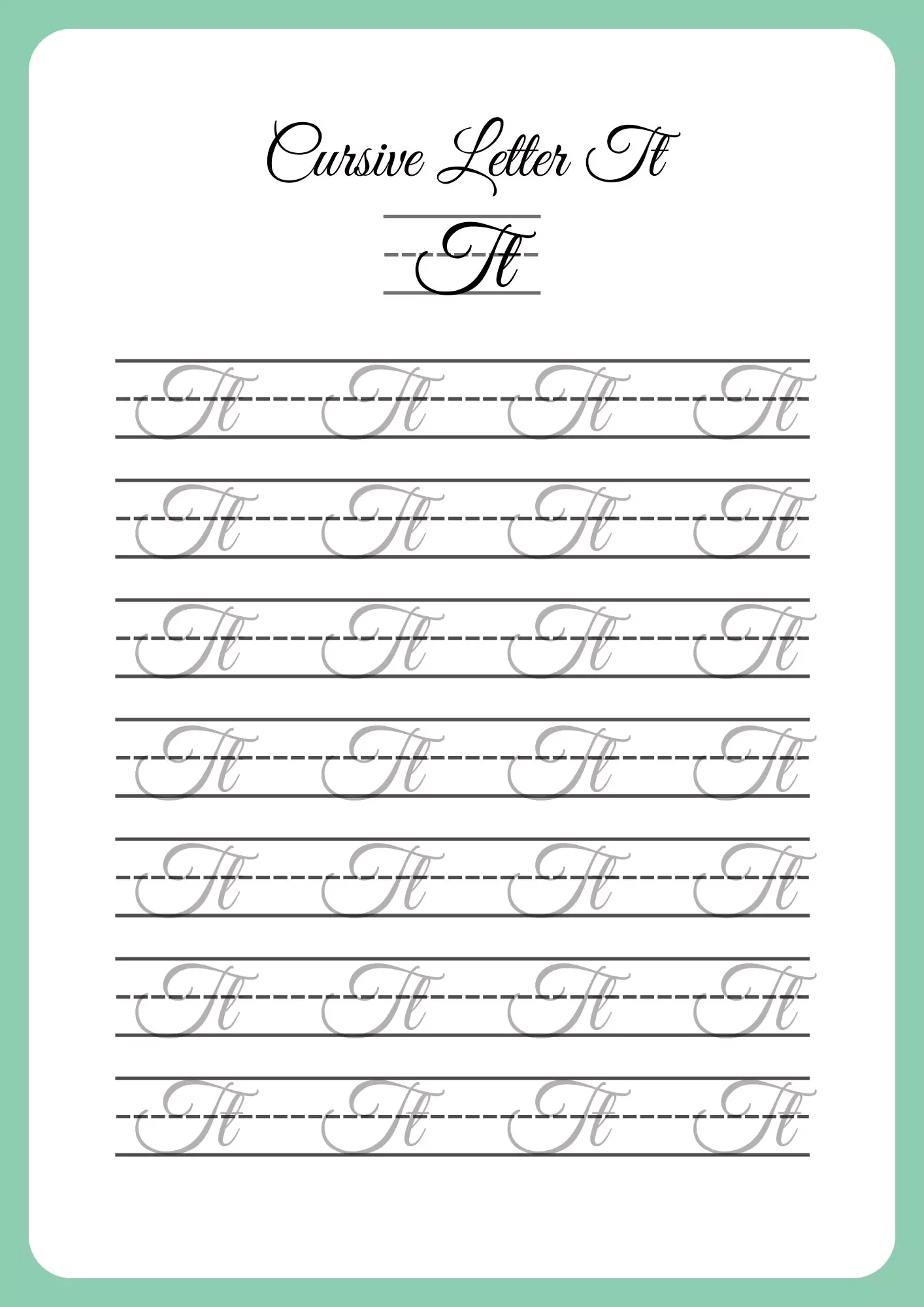 Cursive Writing Worksheets A to Z PDF