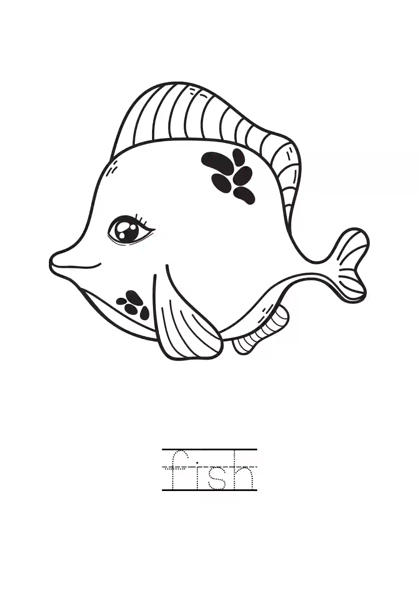 Sea Animal Coloring Worksheet/page (fish)