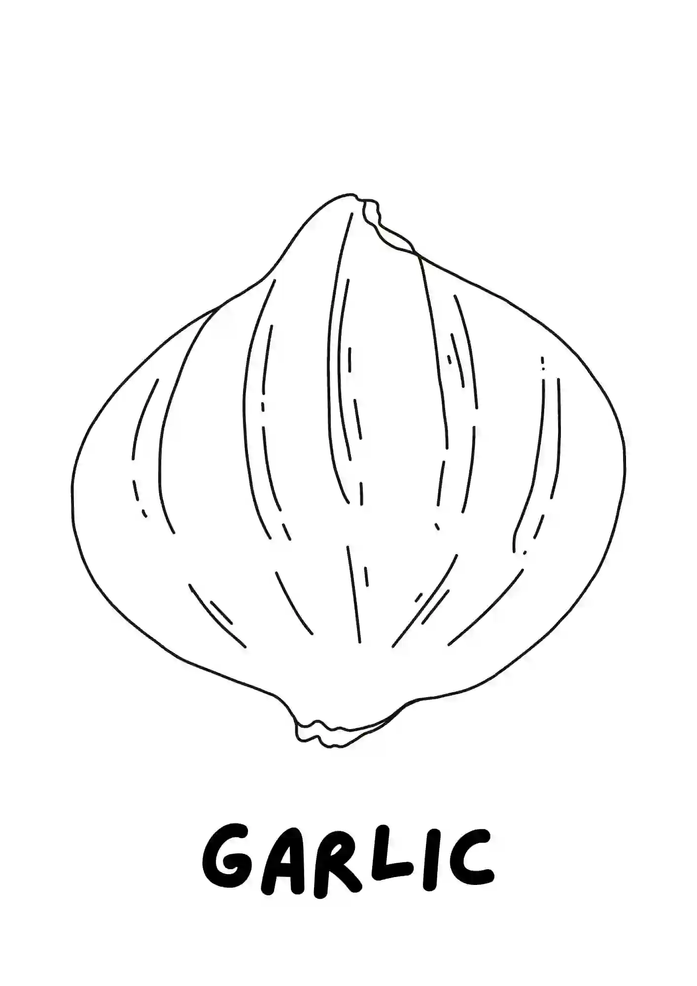 Vegetables Colouring Worksheets garlic