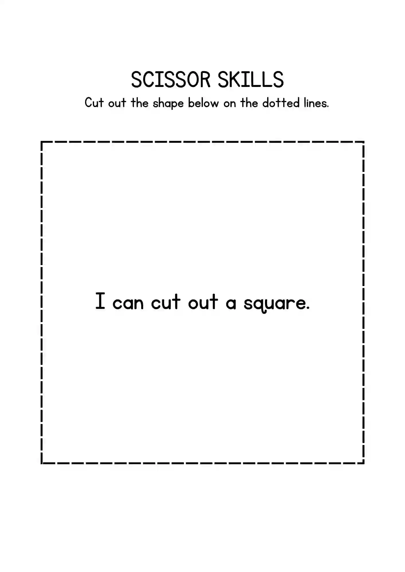 Shapes Cutting Worksheets For Kindergarten (Rectangle)