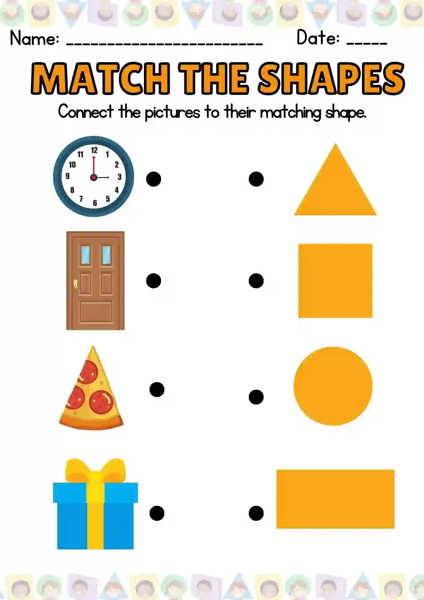 Shapes Matching Worksheets 