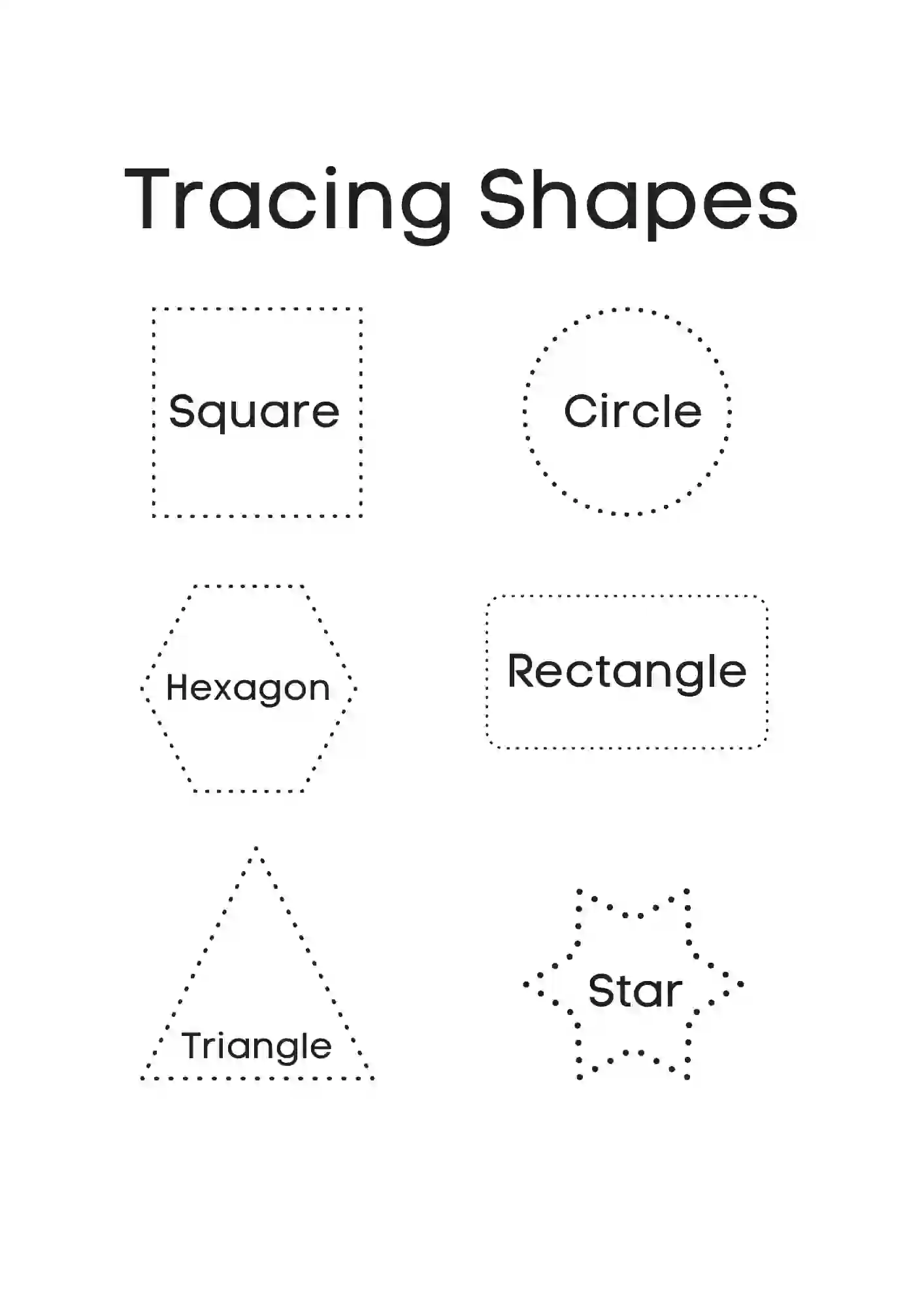 Shapes Tracing Worksheets For Lkg 