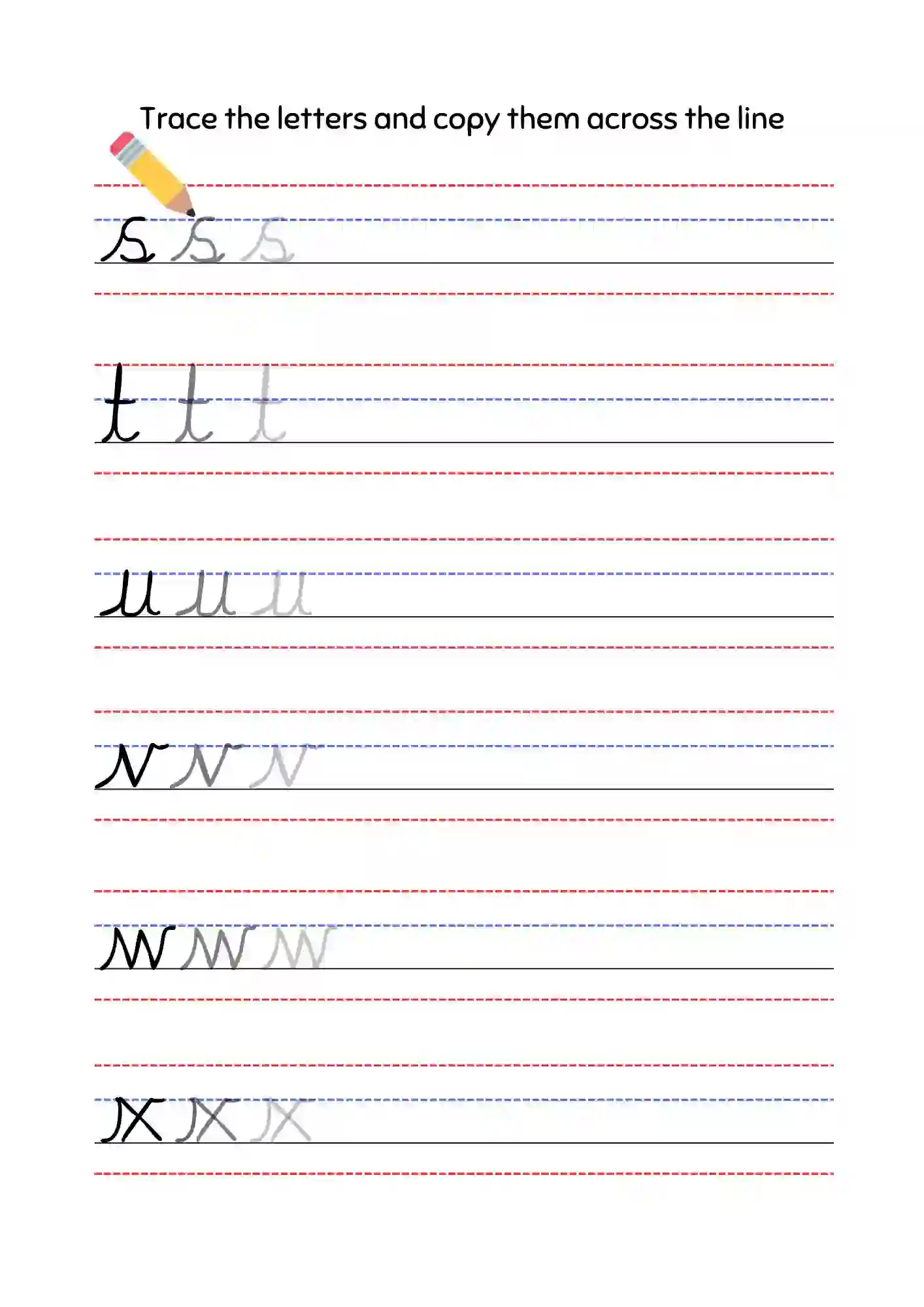 Small Letters Cursive worksheets