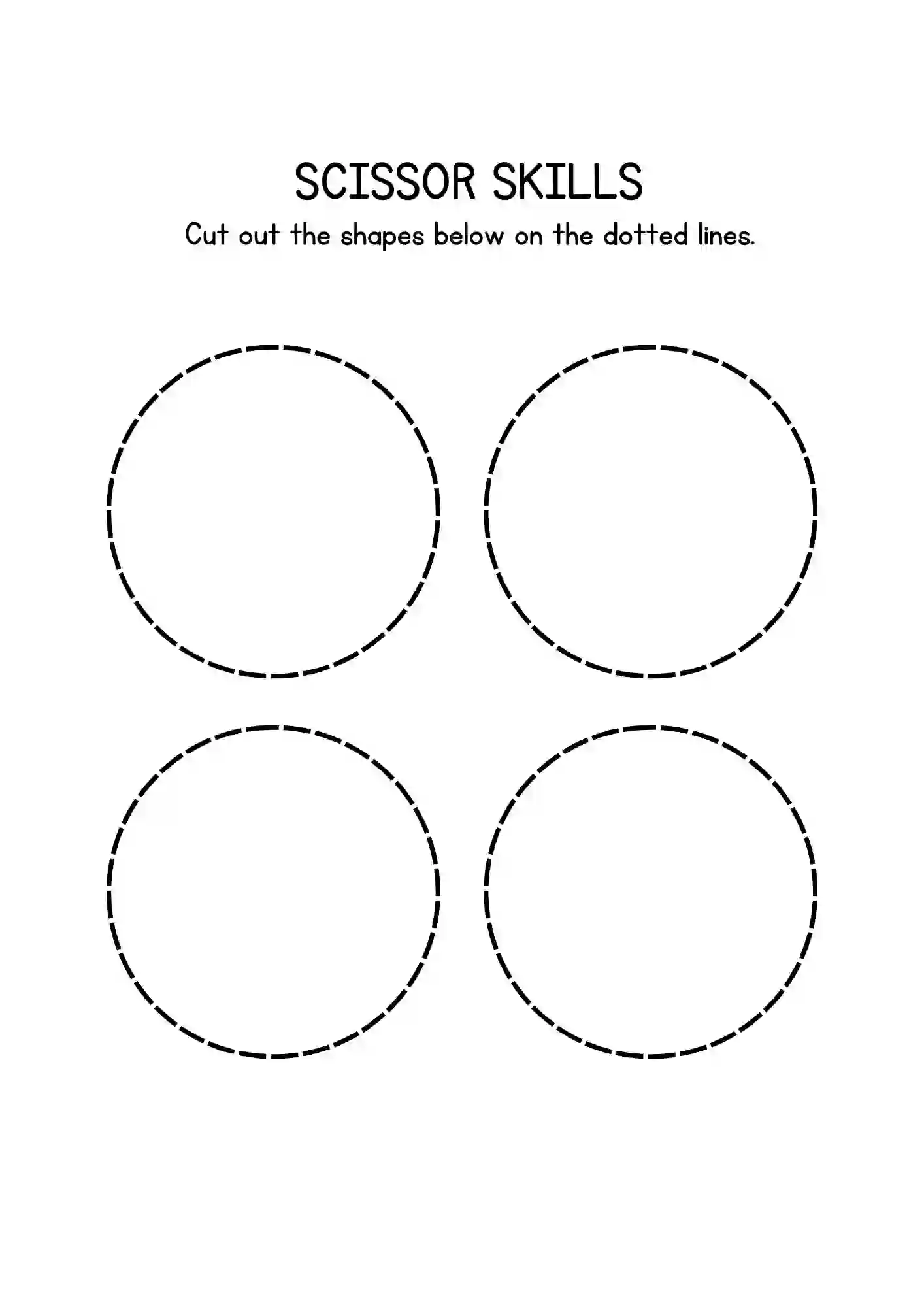 Shapes Cutting Worksheets For Kindergarten circles)