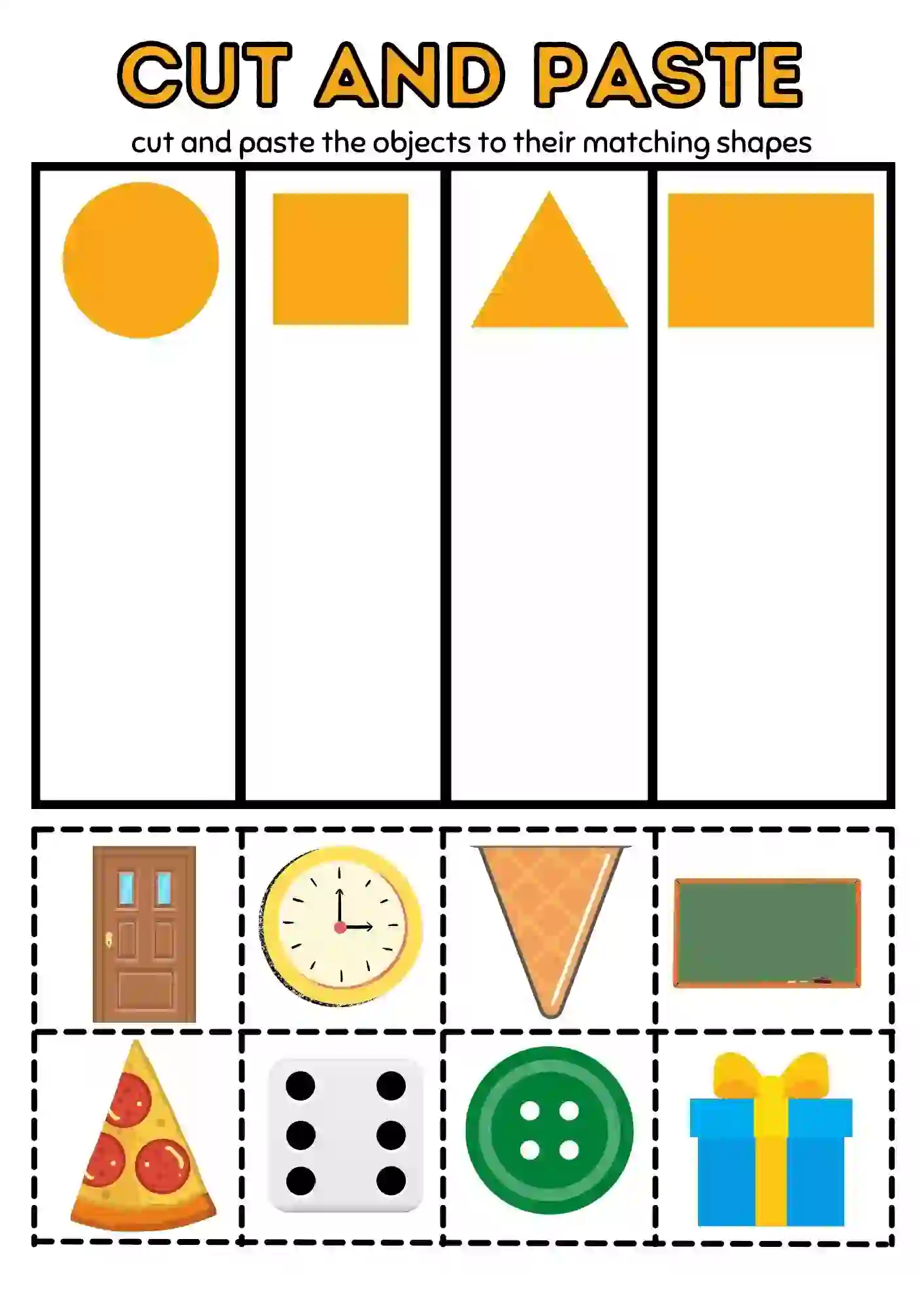 Shapes Cut & Paste Worksheets 