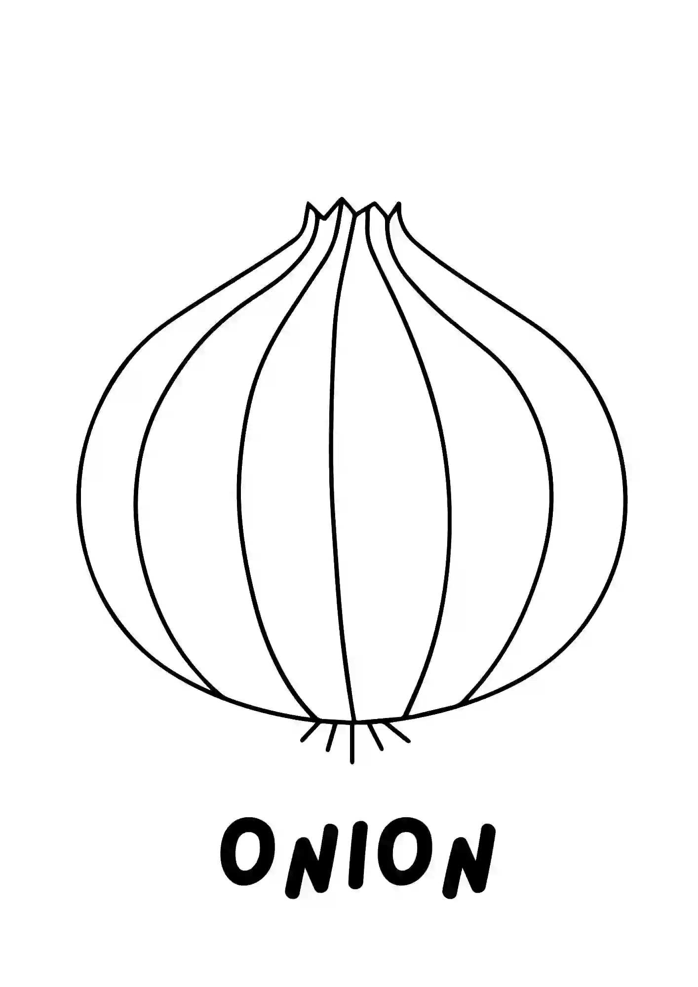 Vegetables Colouring Worksheets onion