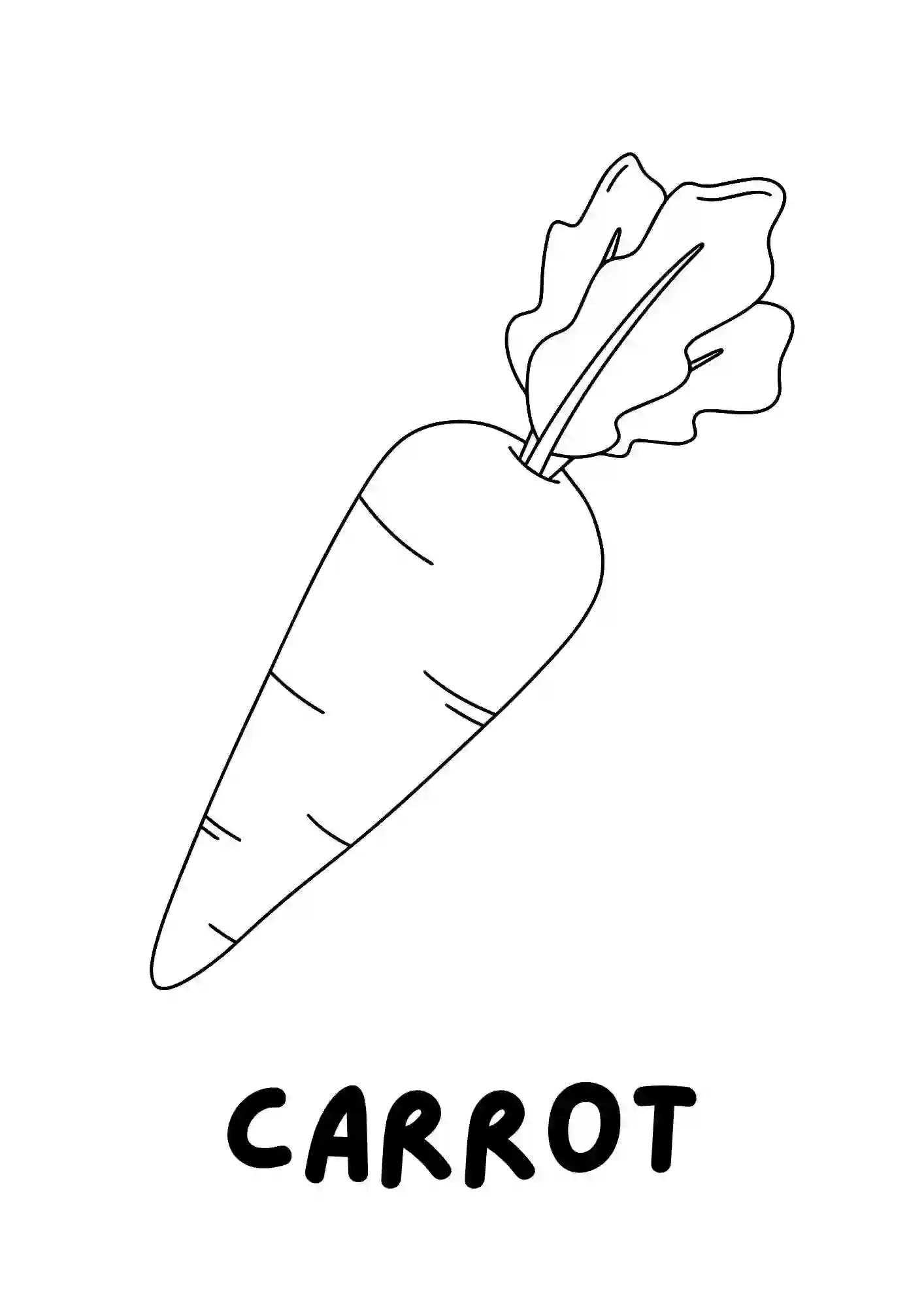 Vegetables Colouring Worksheets carrot