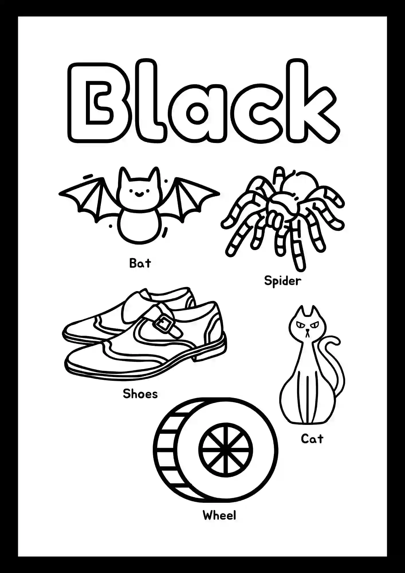 Coloring Worksheets For lkg (Colour black)