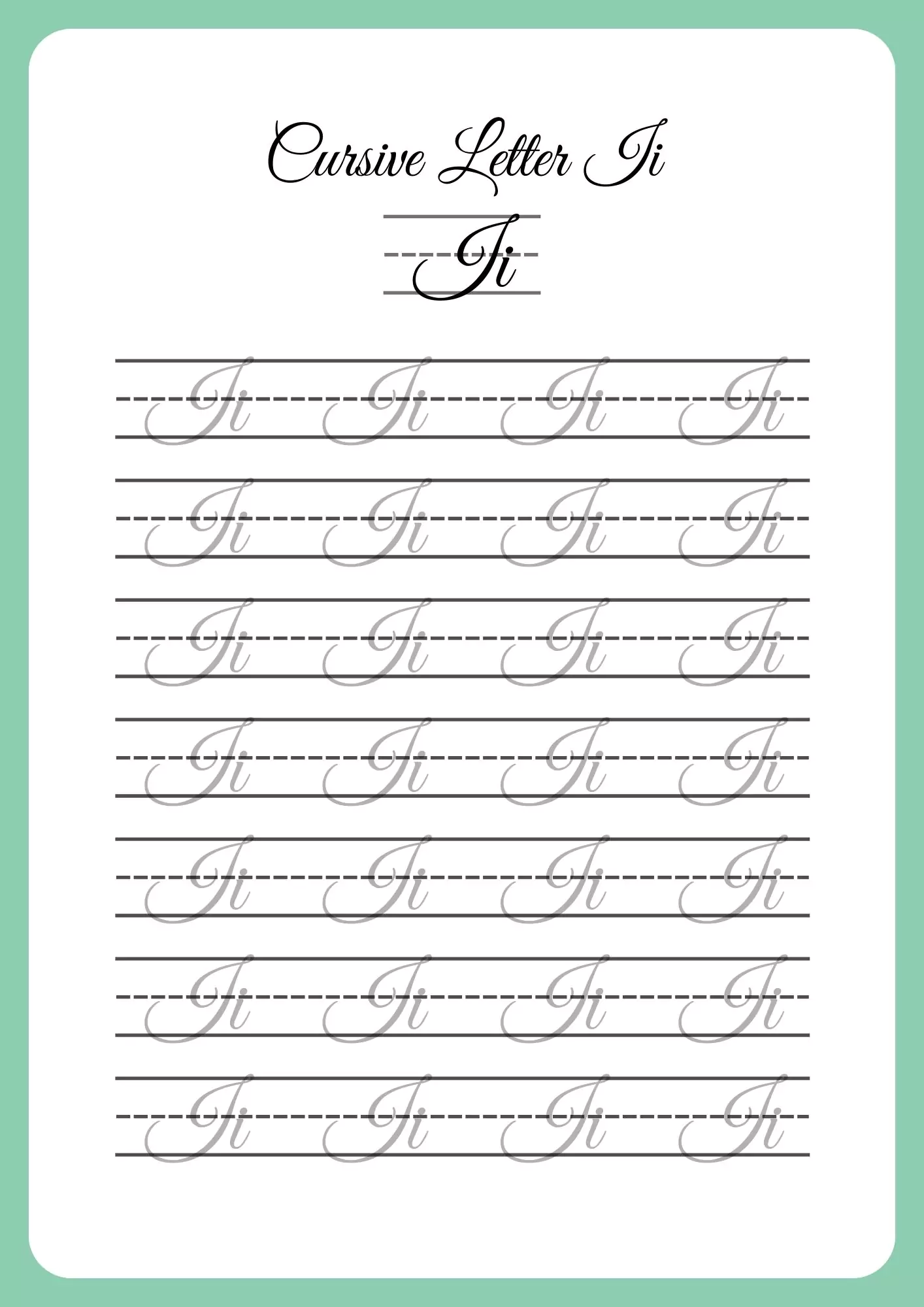 Cursive Writing Worksheets A to Z PDF