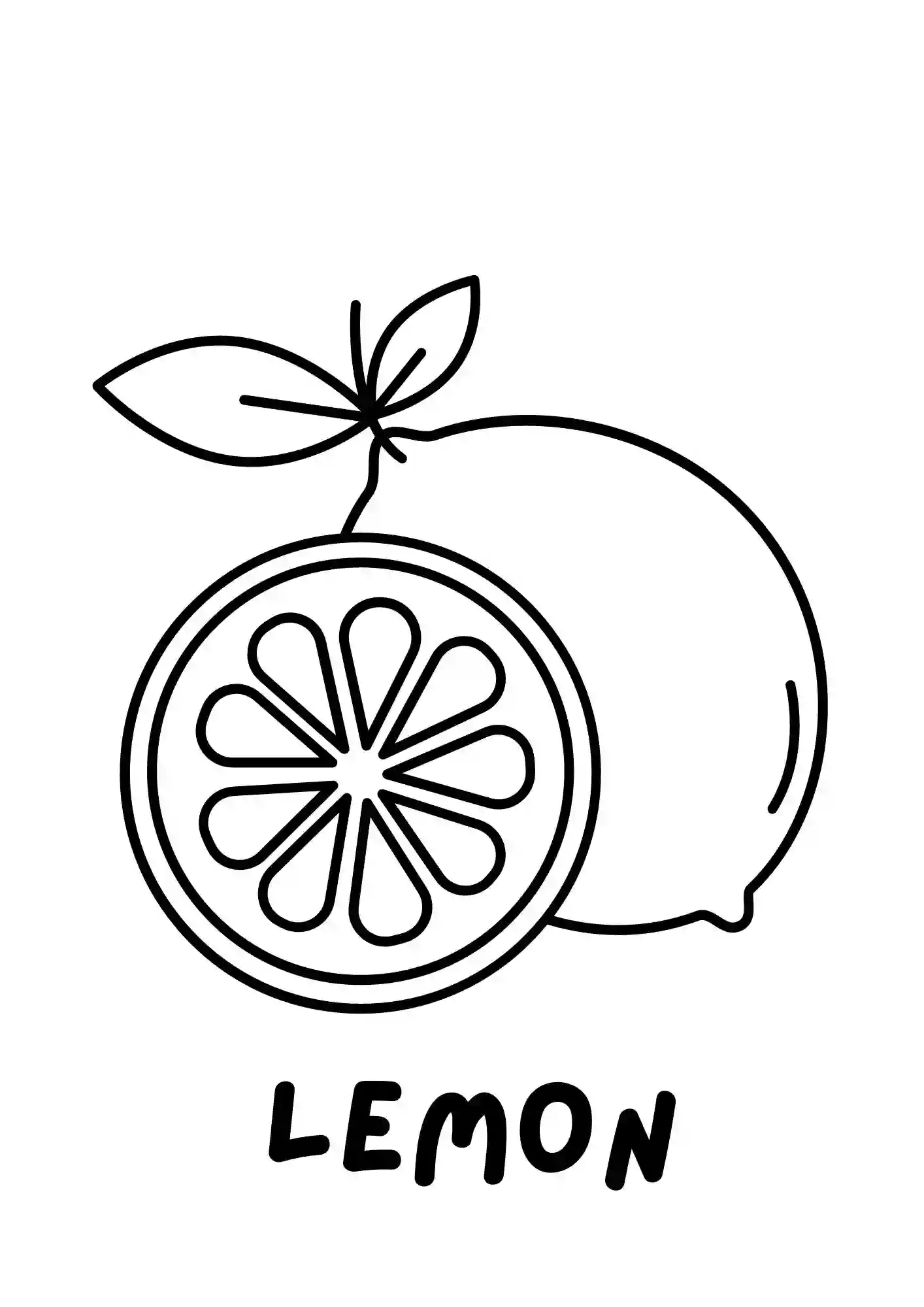 Fruits Colouring worksheet (lemon)