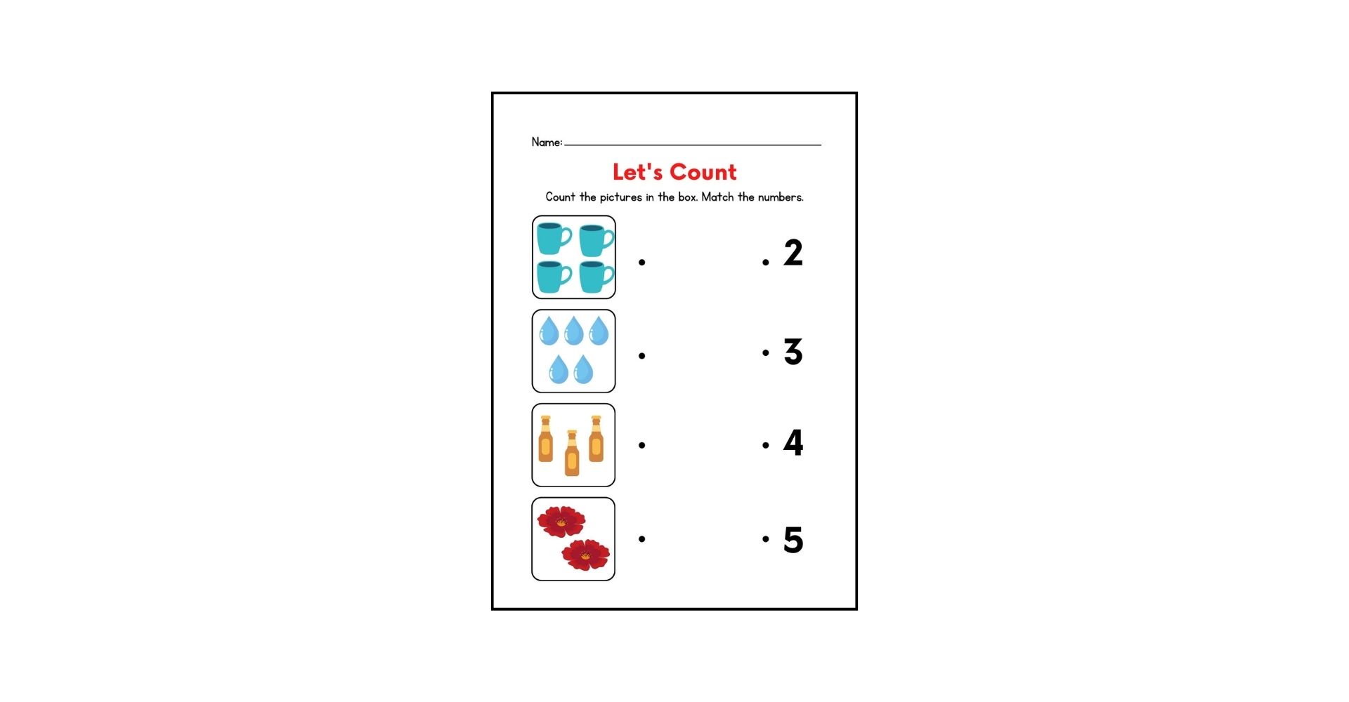 Count and Match Worksheets