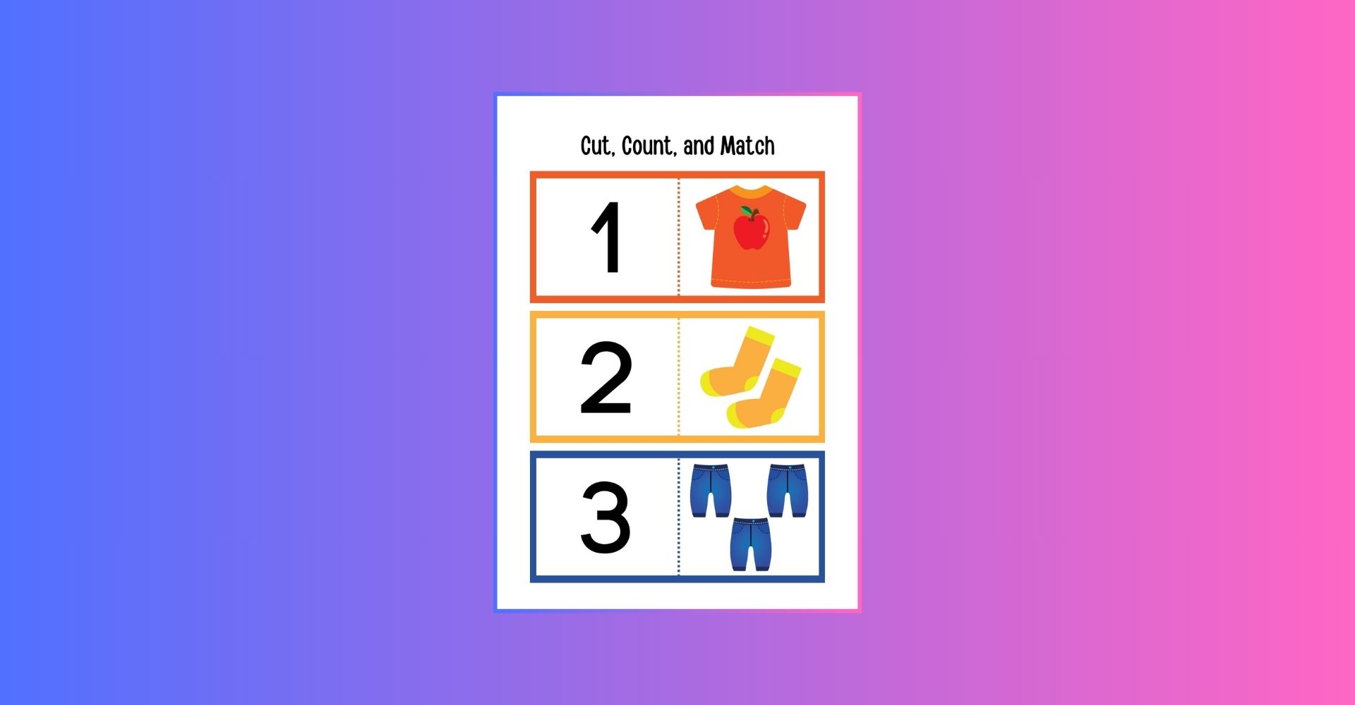 Cut, Count & Match Worksheets