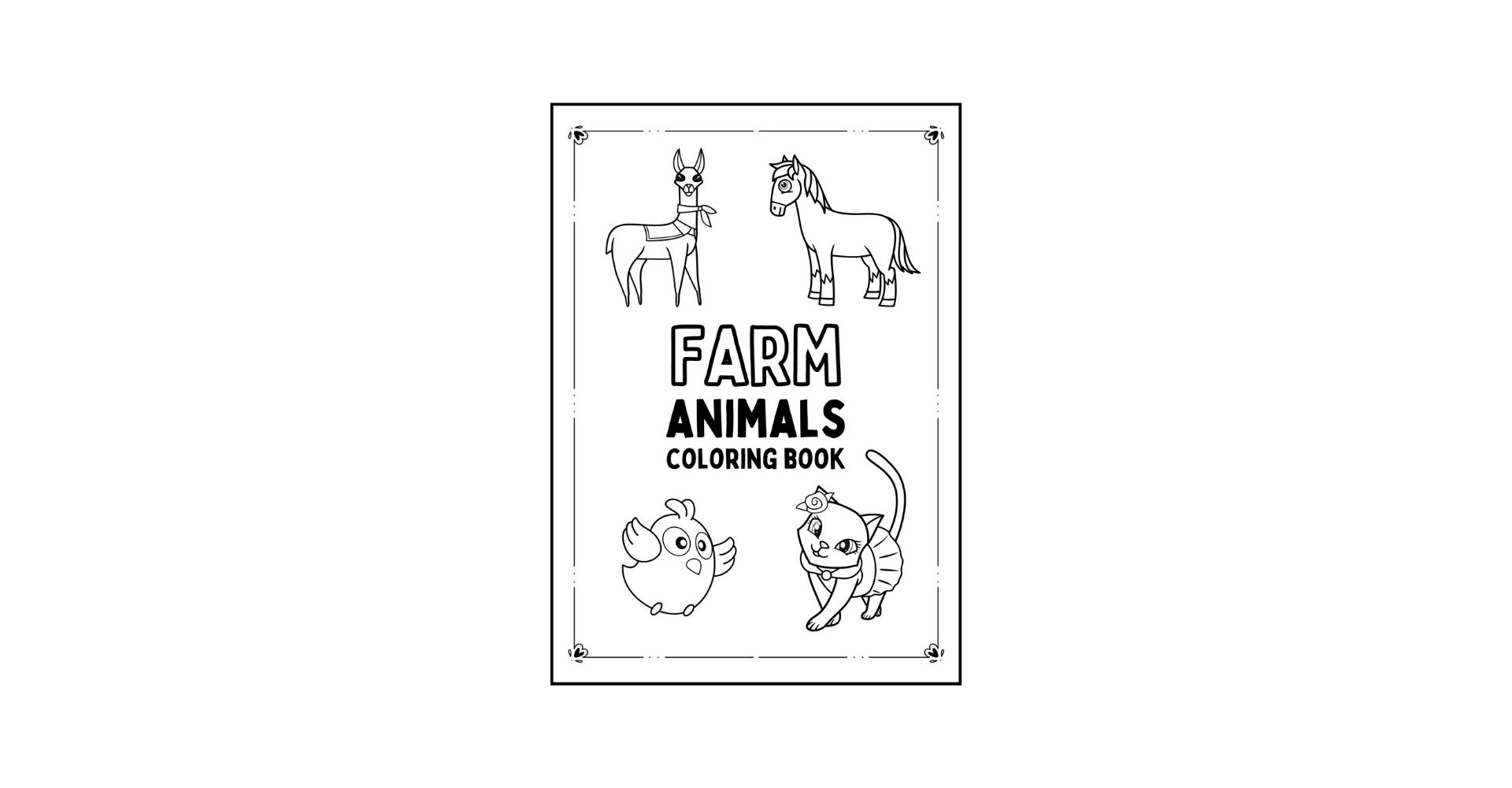Farm Animals Coloring Worksheets For Lkg