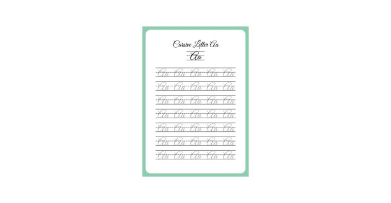 Cursive Writing Worksheets A to Z