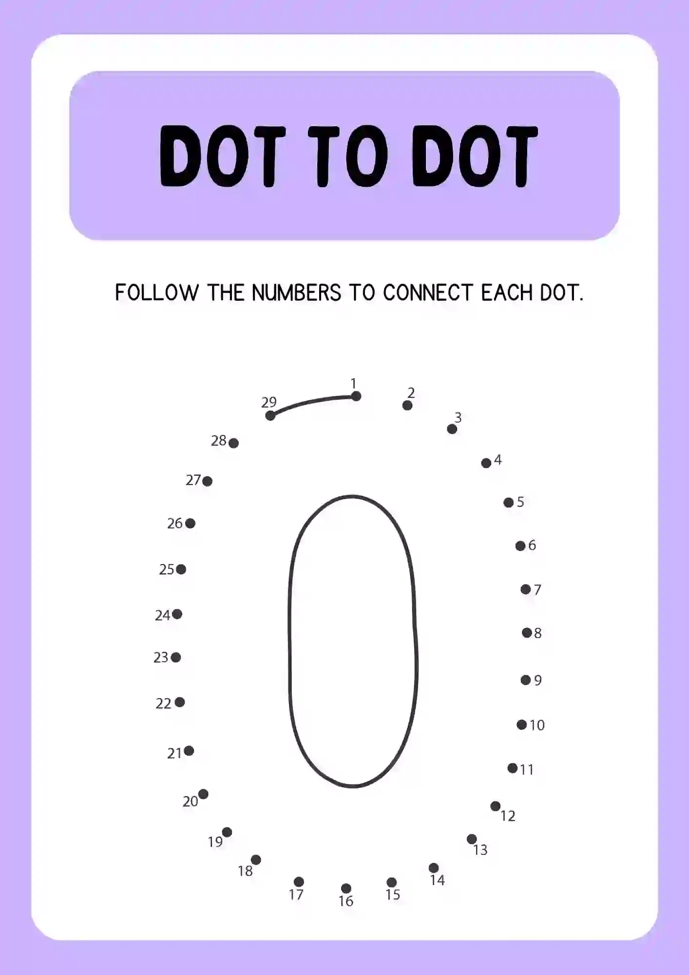Dot to Dot Connecting Numbers Activity Worksheets (0)