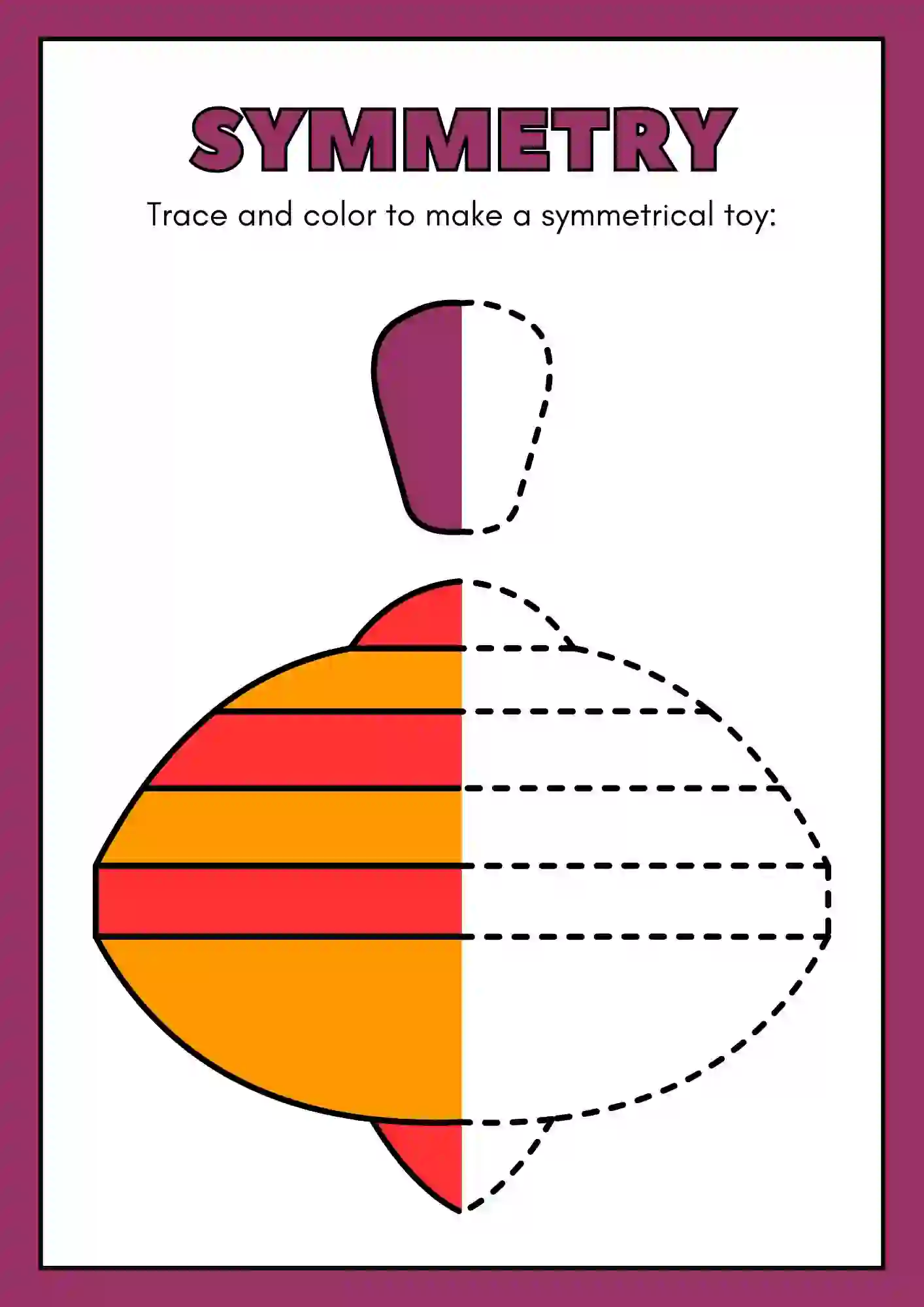 Symmetric Drawing and Coloring worksheets (top)