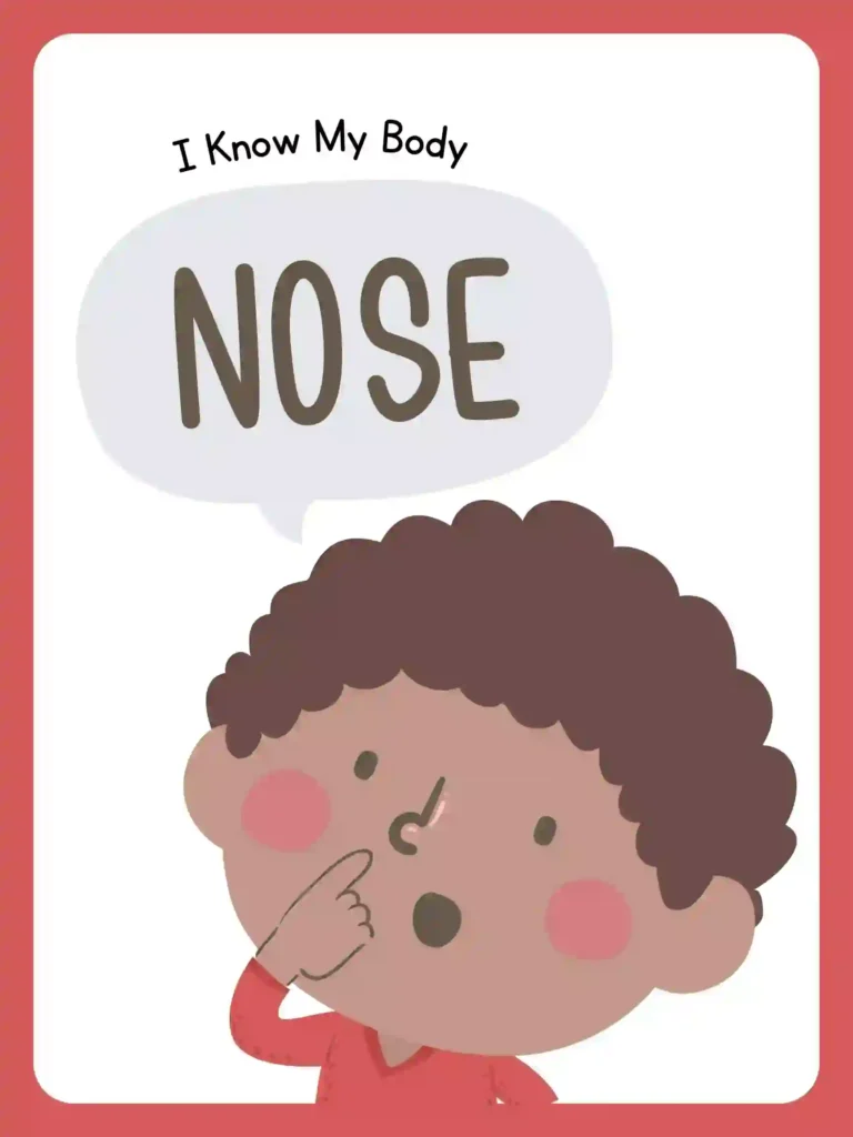 Printable Body Parts Posters For preschoolers and kindergarten (nose)