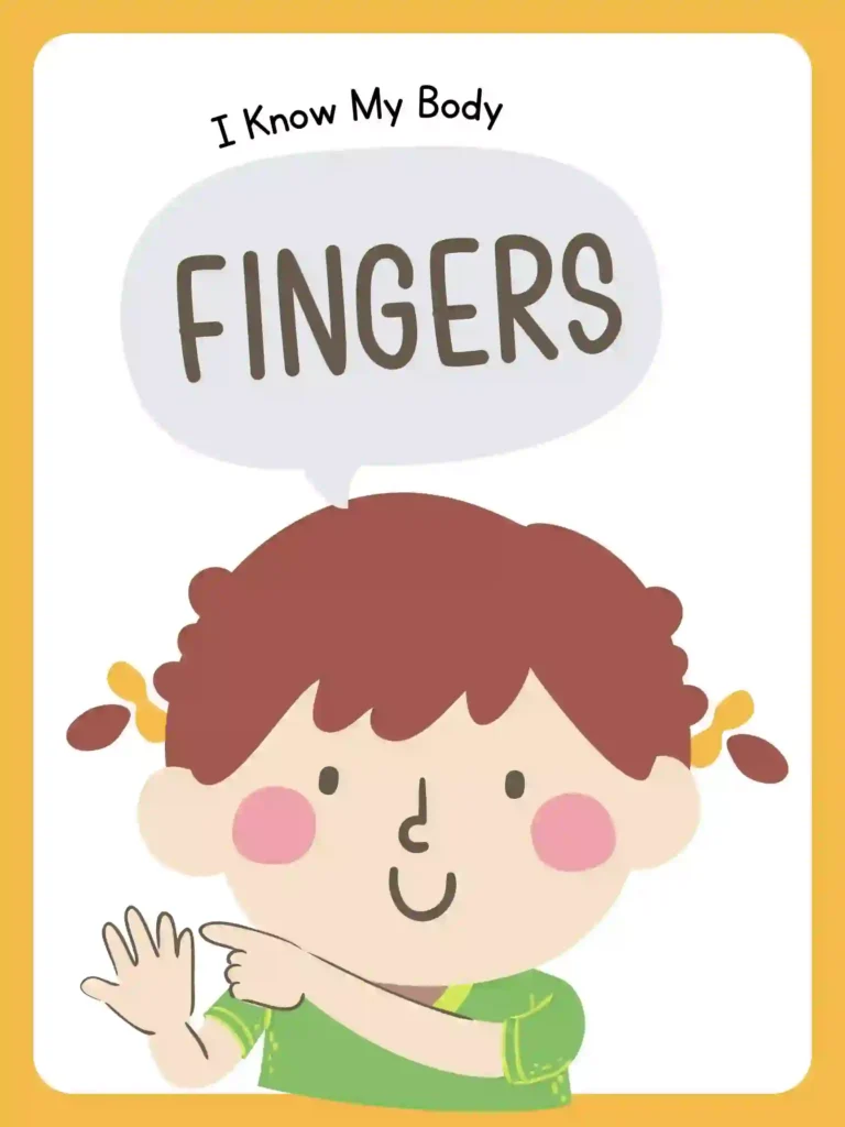 Printable Body Parts Posters For preschoolers and kindergarten (fingers)