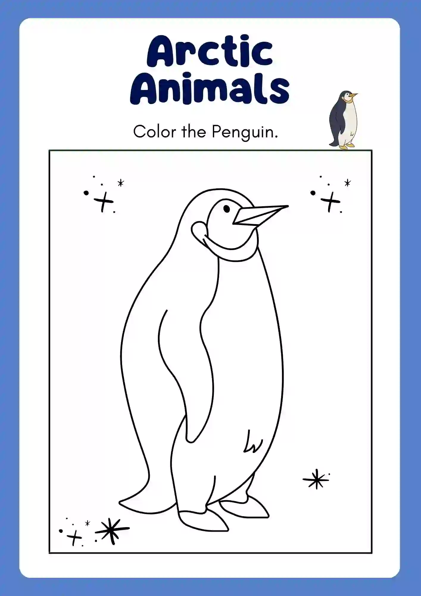 Arctic Animal Coloring Worksheets (PENGUEN)