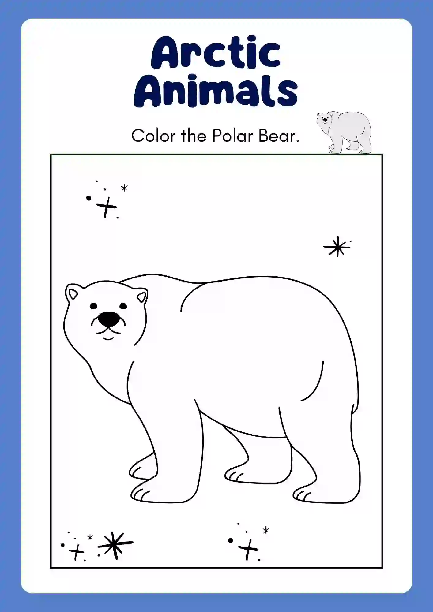 Arctic Animal Coloring Worksheets (POLAR BEAR)