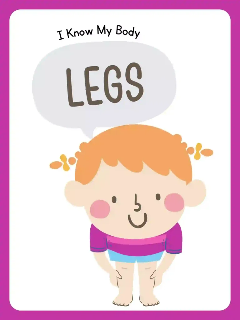 Printable Body Parts Posters For preschoolers and kindergarten (legs)