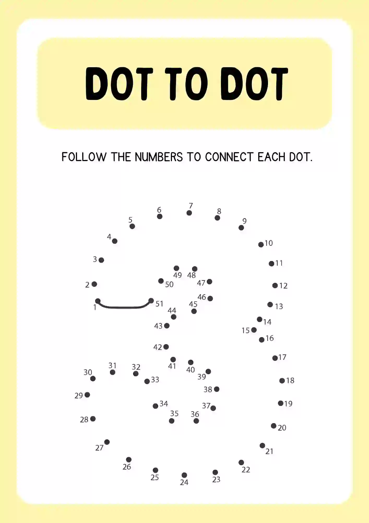 Dot to Dot Connecting Numbers Activity Worksheets number 3