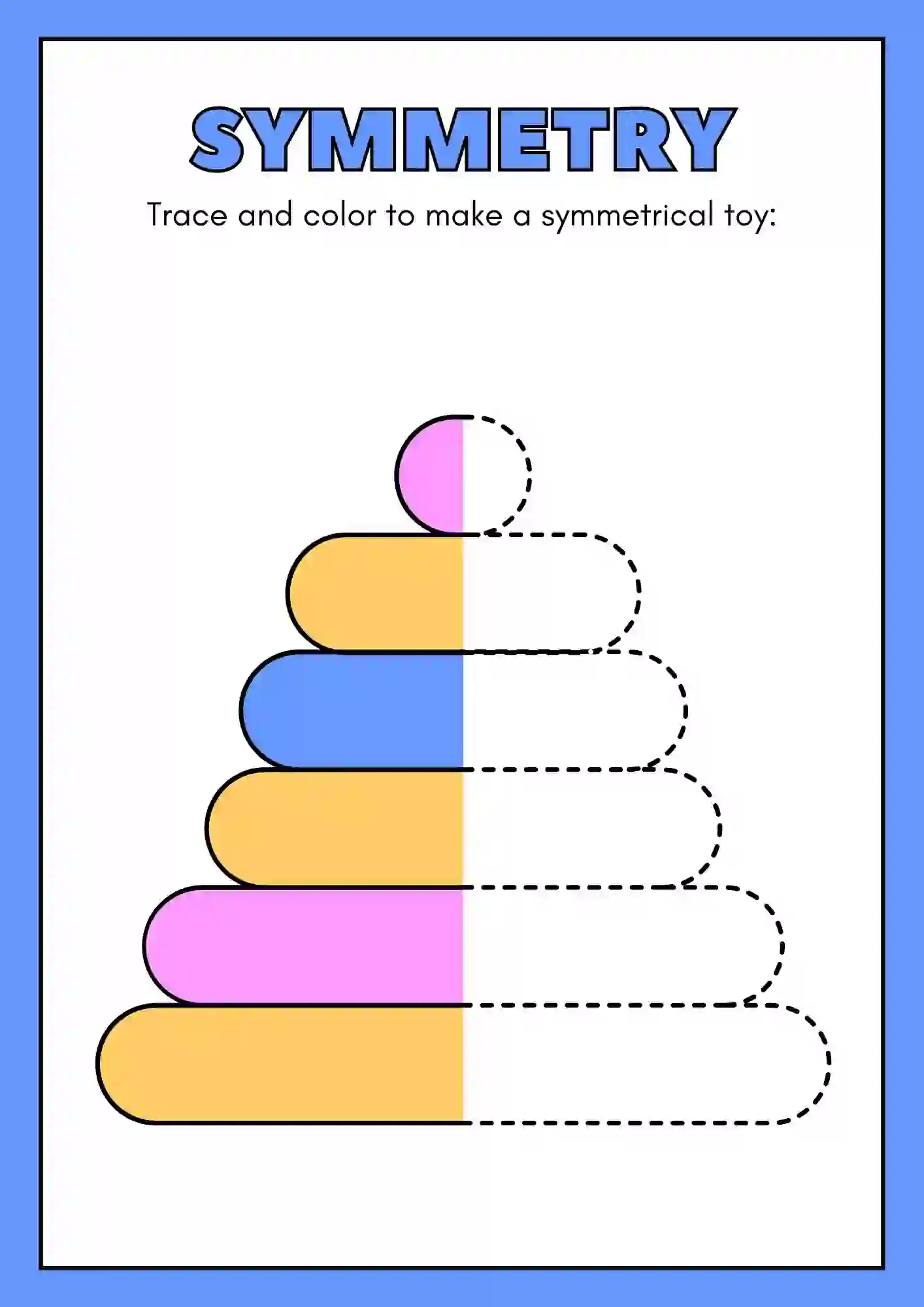 Symmetric Drawing and Coloring worksheets ()