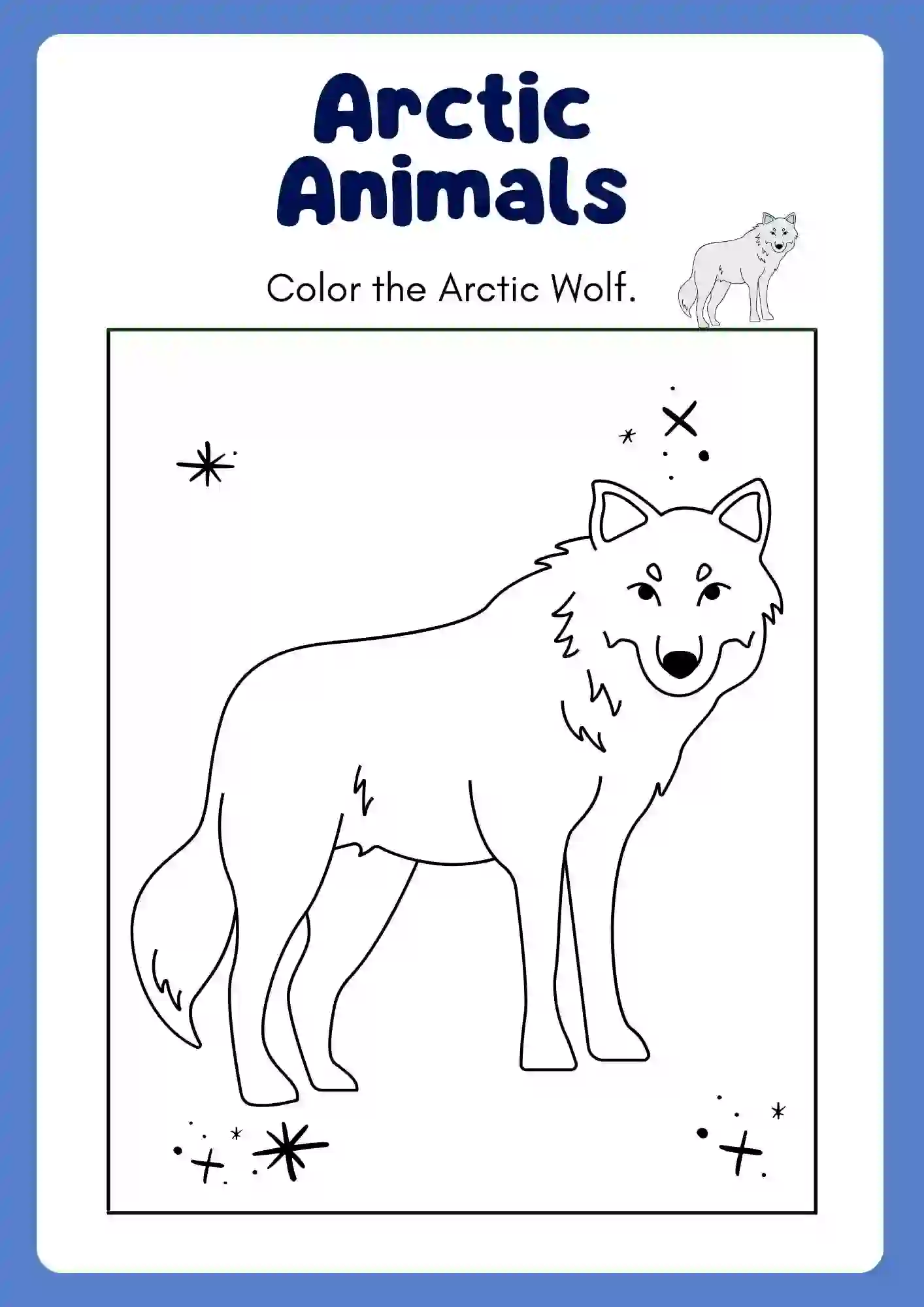Arctic Animal Coloring Worksheets (ARCTIC WOLF)