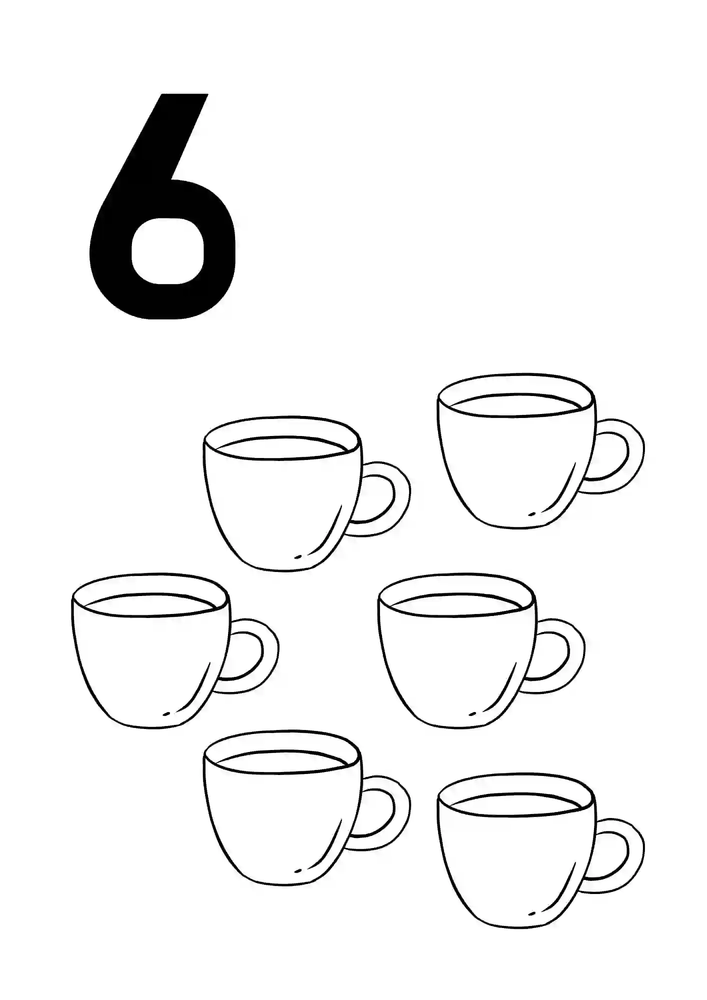 Count And Color Worksheets 1-10 (NUMBER 6)
