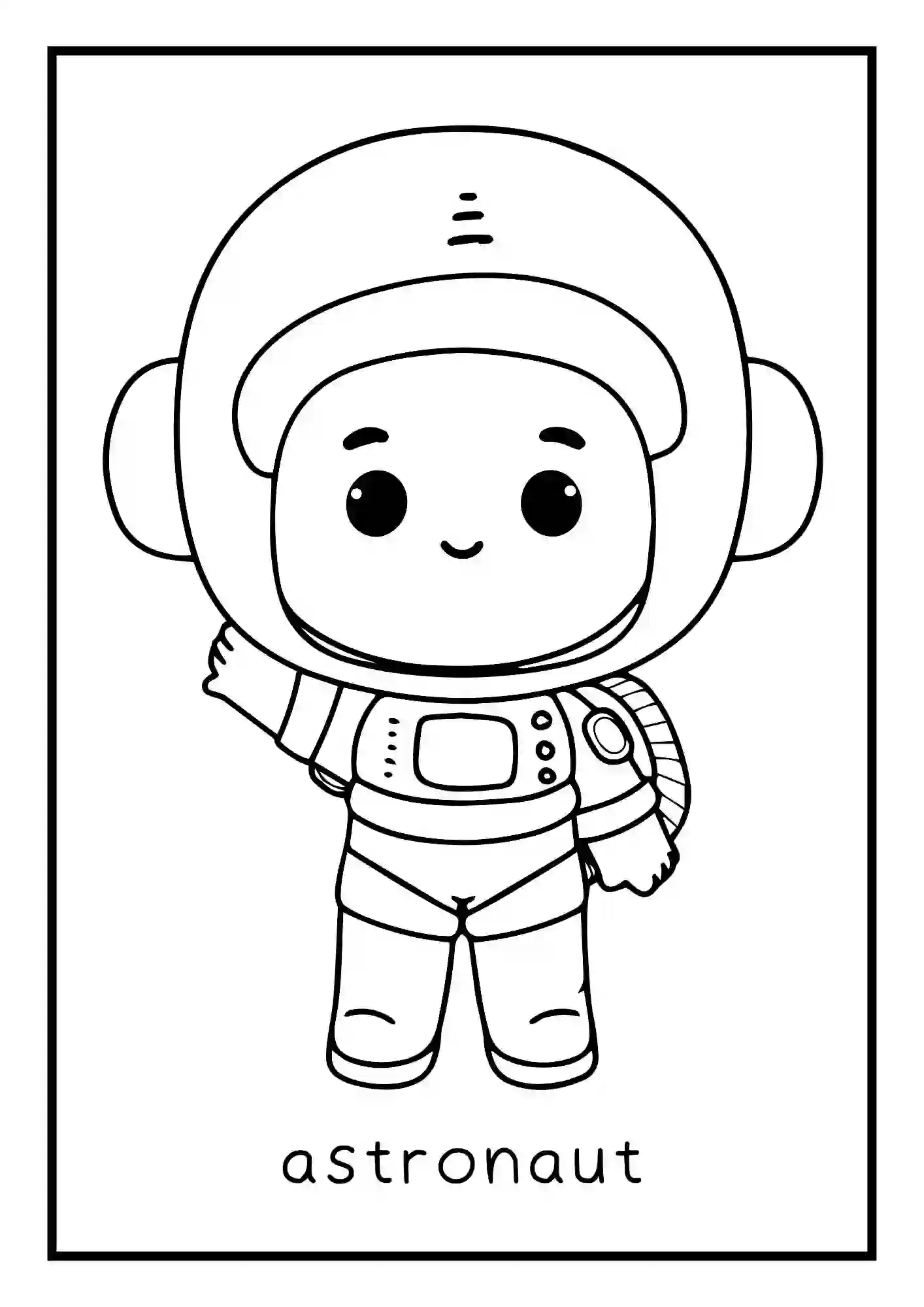Different Professions, occupations, carriers, jobs, Coloring Worksheets (astronaut)