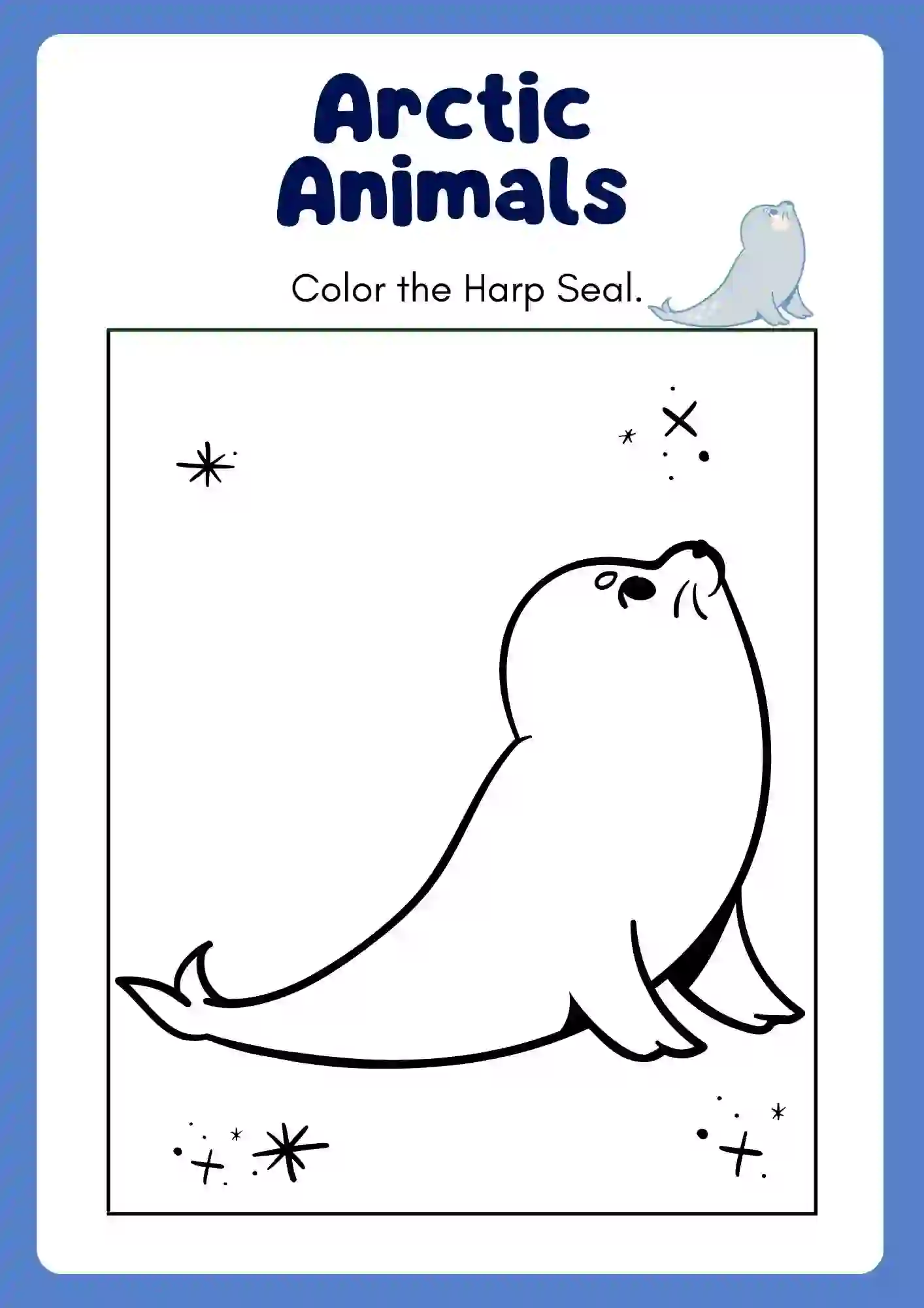 Arctic Animal Coloring Worksheets (SEAL)