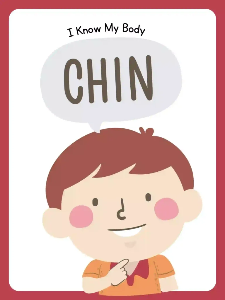 Printable Body Parts Posters For preschoolers and kindergarten (chin)