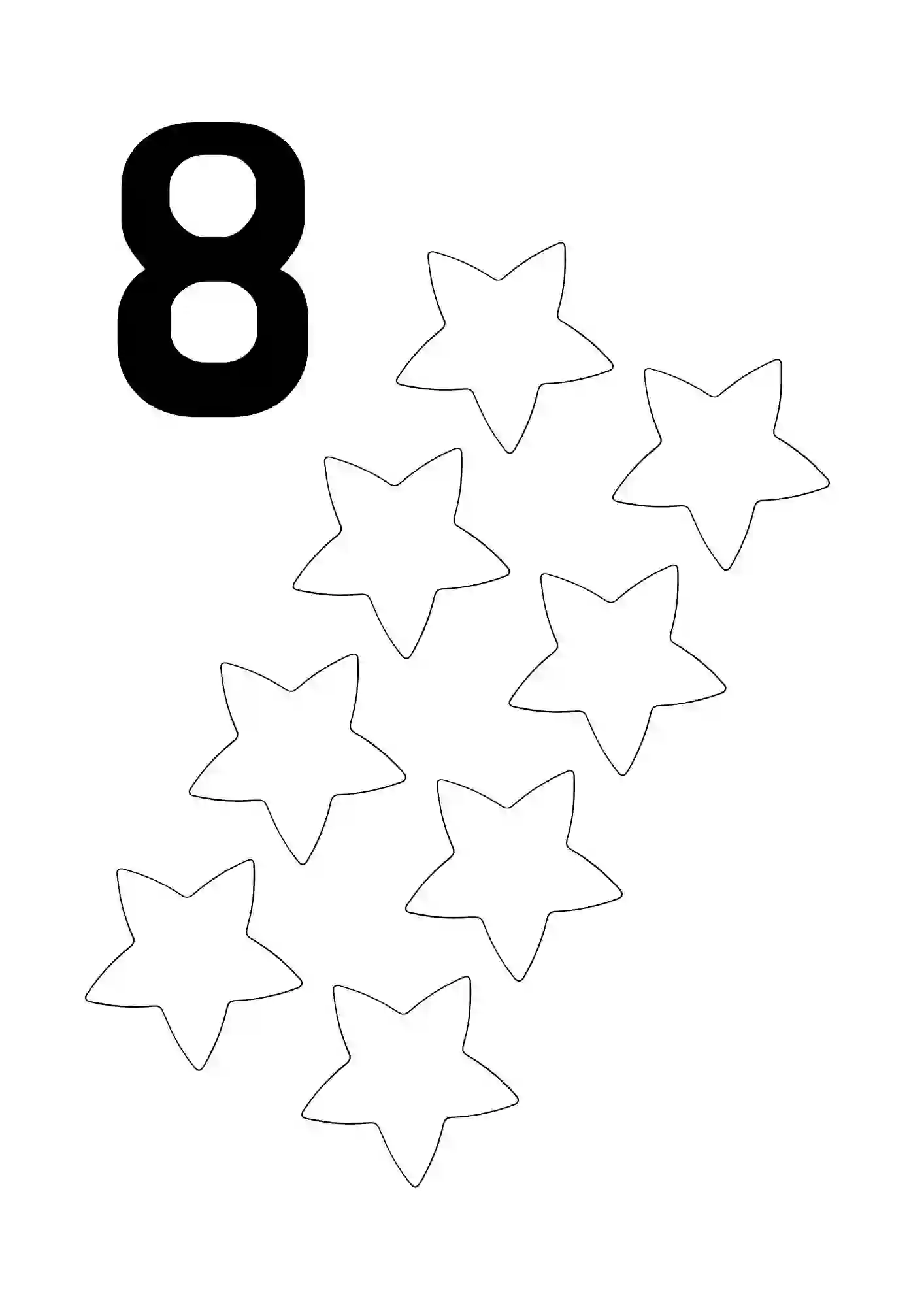 Count And Color Worksheets 1-10 (NUMBER 8)