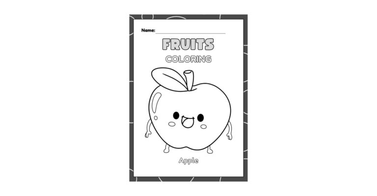 Fruits Coloring Worksheets For Kindergarten