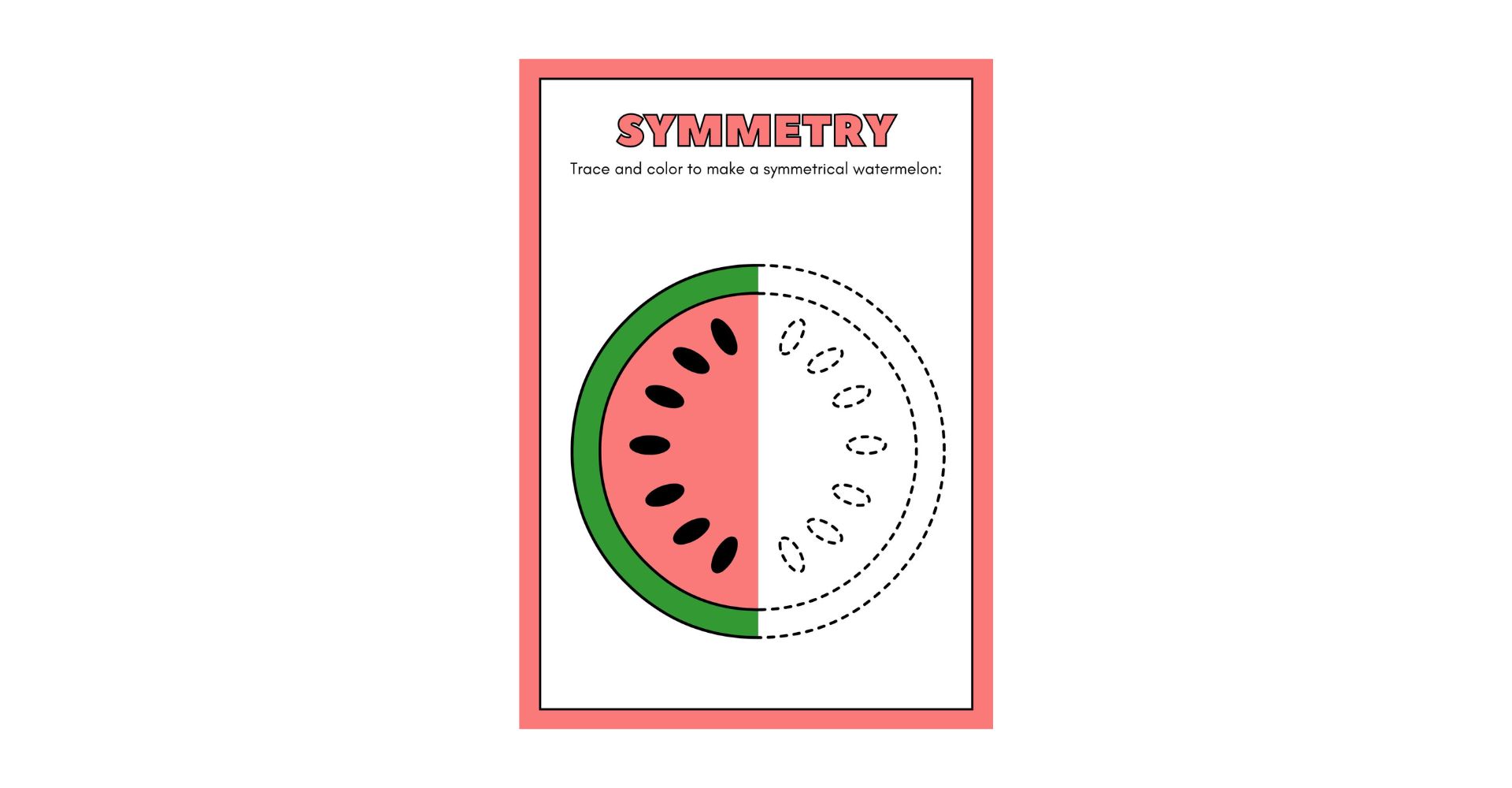 Colorful Symmetry Drawing Worksheets for kindergarten