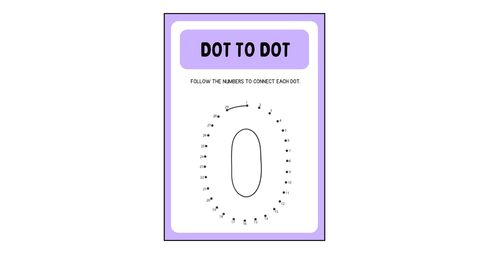Dot to Dot Connecting Numbers Activity Worksheets