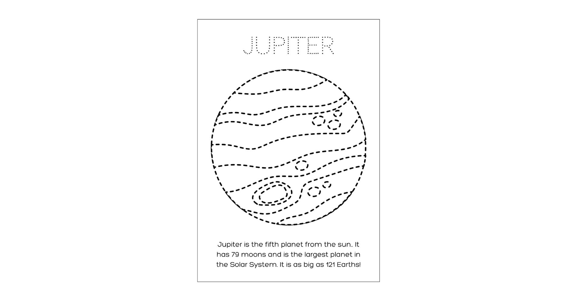 Solar System Tracing & Coloring Worksheets