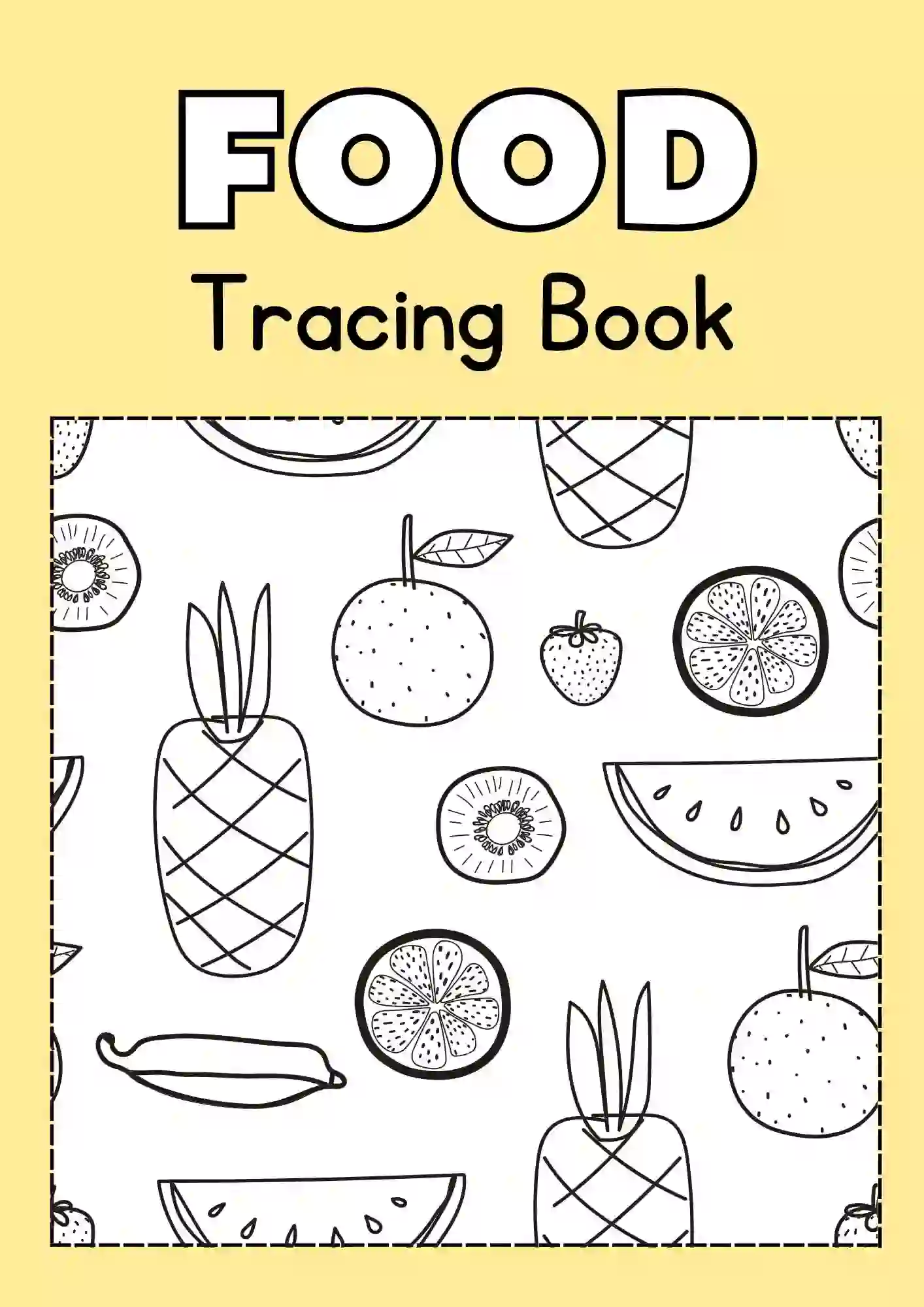 Fruits Tracing & Coloring Worksheets