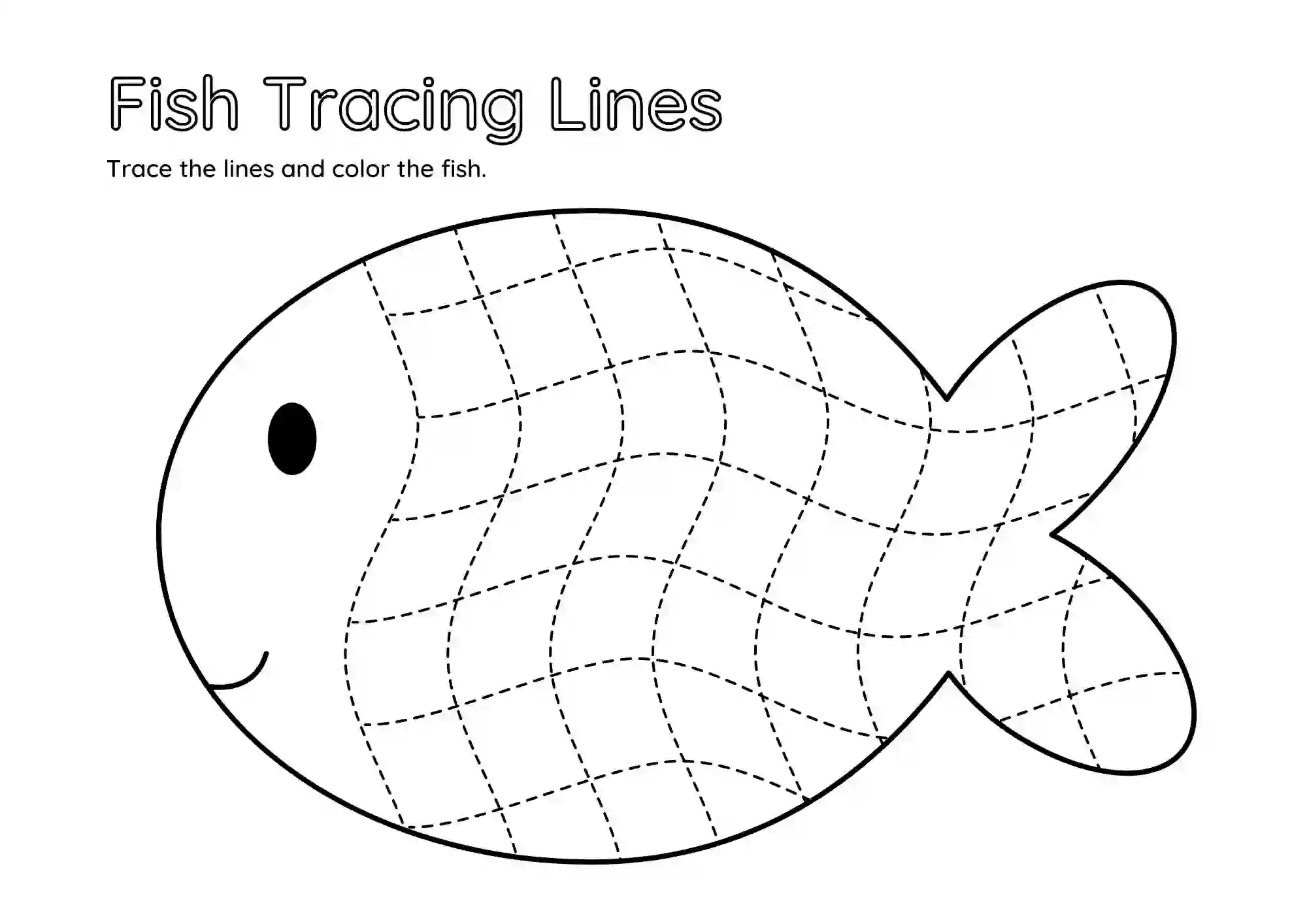 Fish Tracing Lines Worksheets