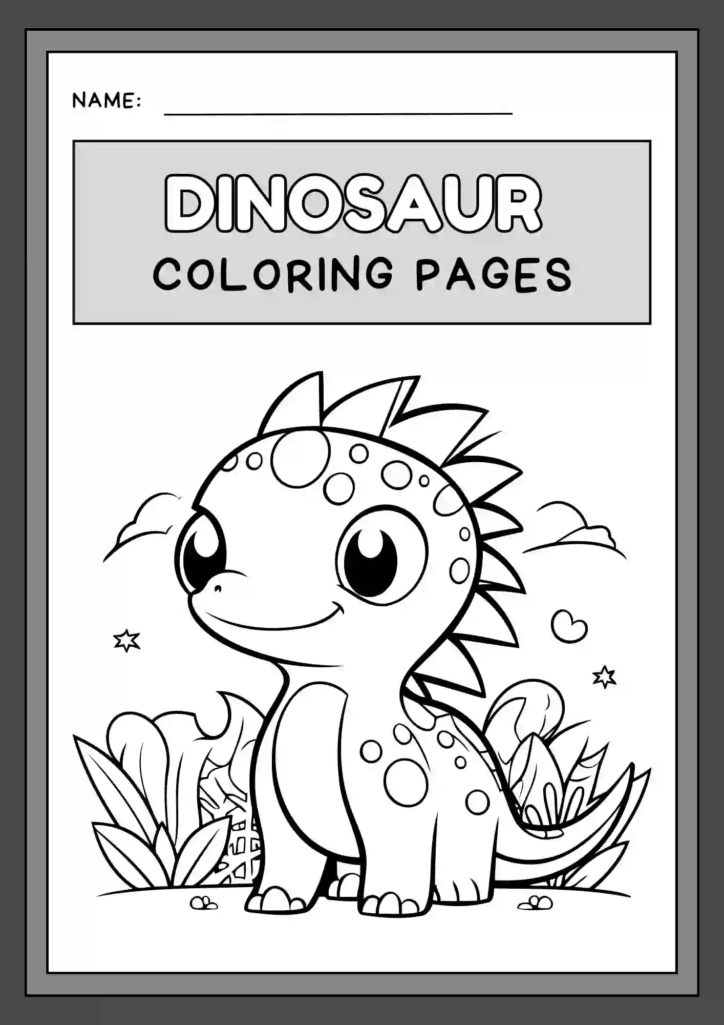 Dinosaur Coloring Worksheets For LKG 