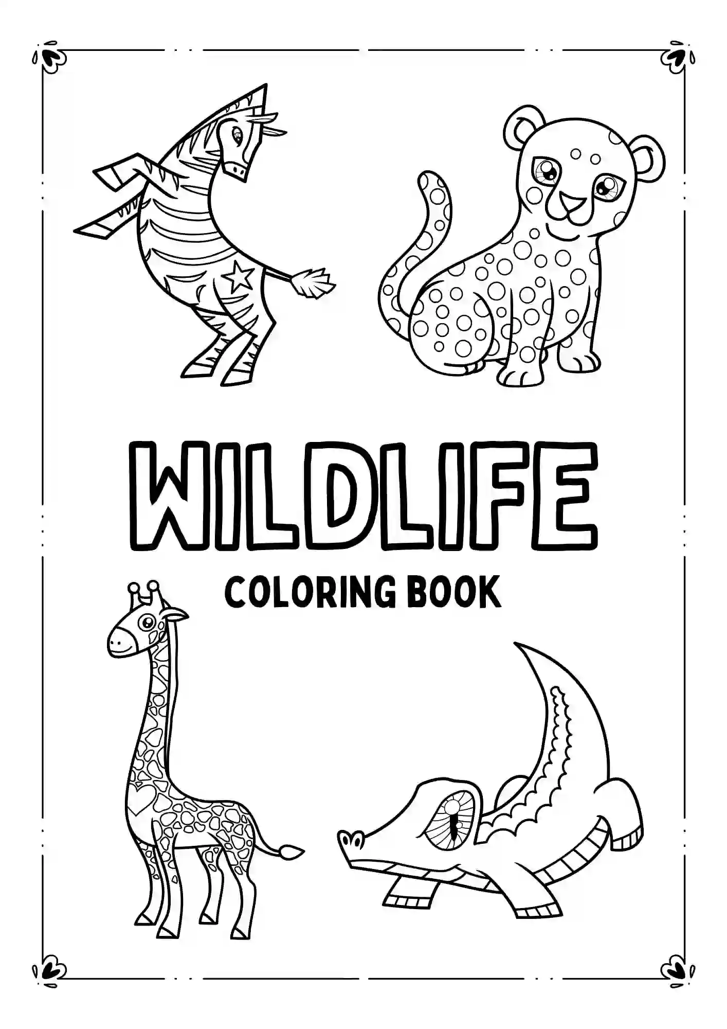 Wild Life Coloring Worksheets for kindergarten